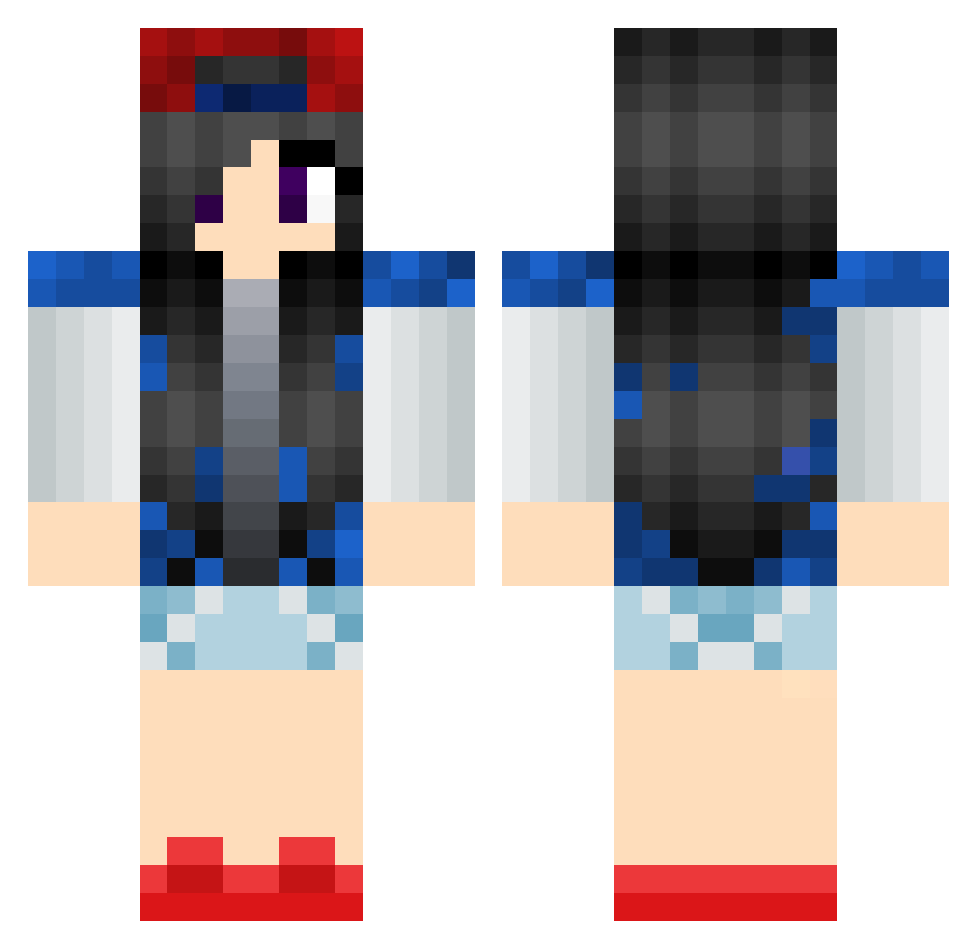 Casi Minecraft skin, front and back view