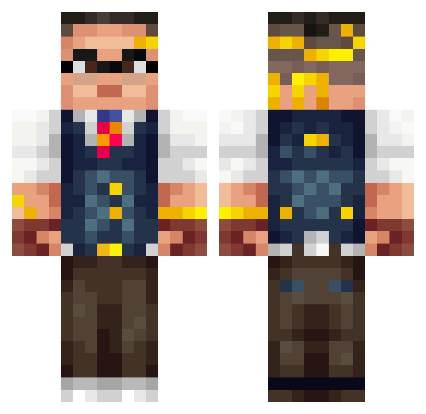 SP4CEM4N4 Minecraft skin, front and back view