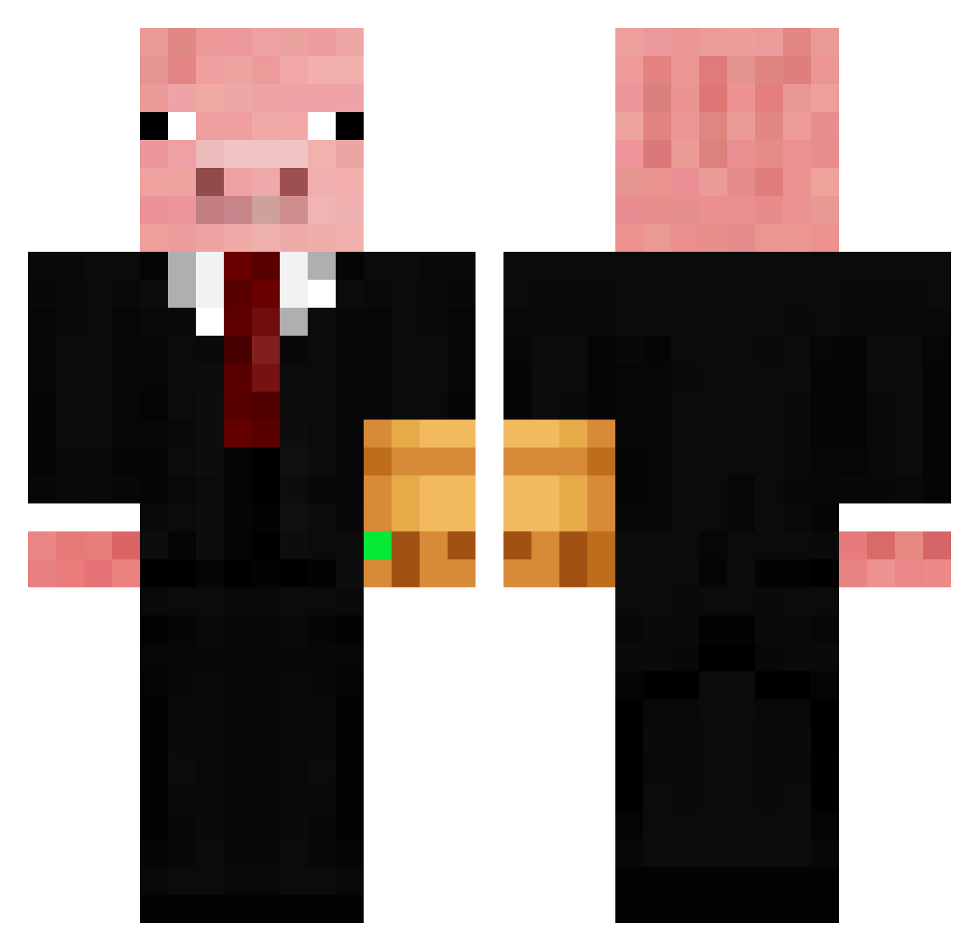 Sabioliental Minecraft skin, front and back view