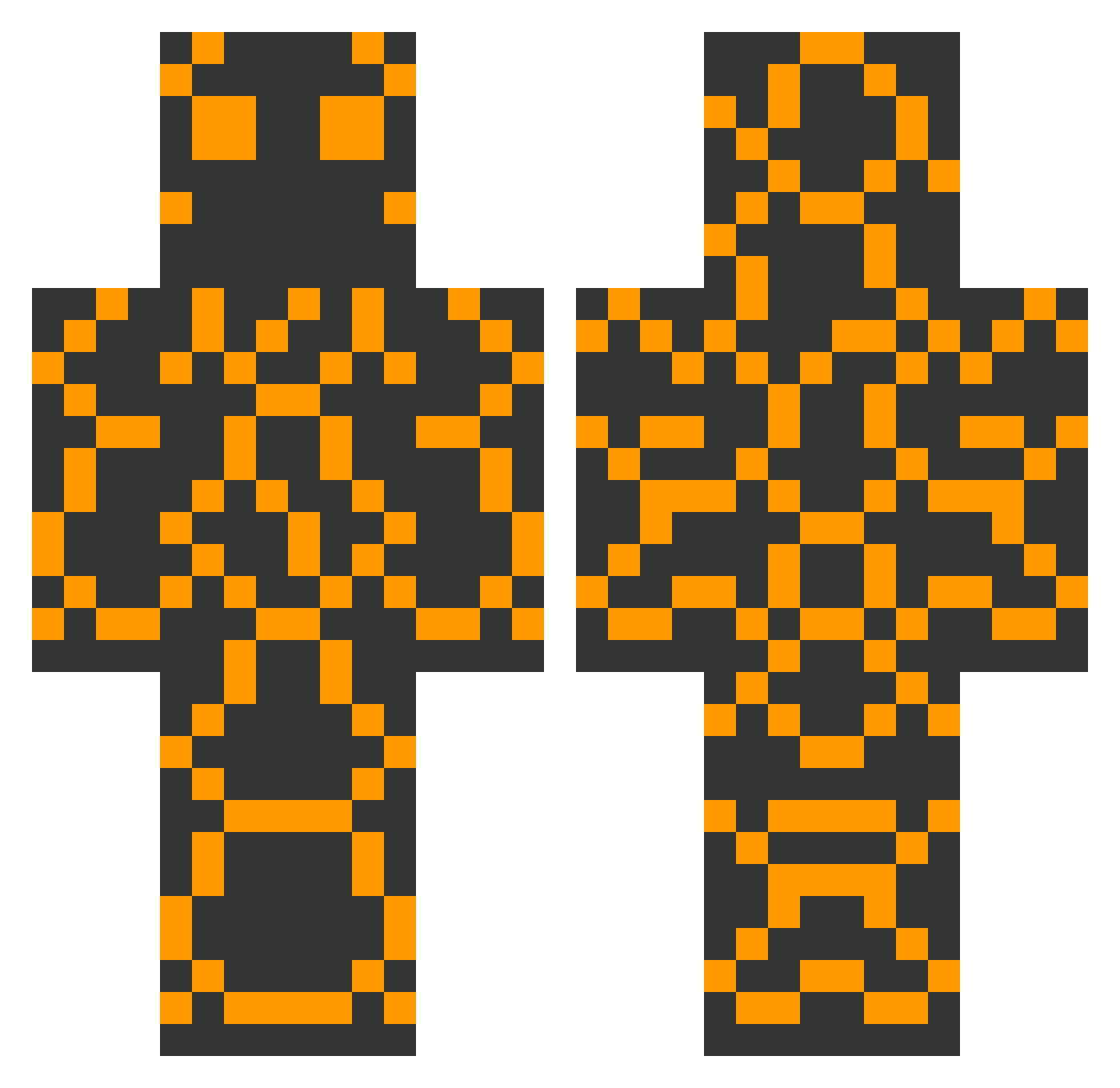 SwitchBoxy Minecraft skin, front and back view