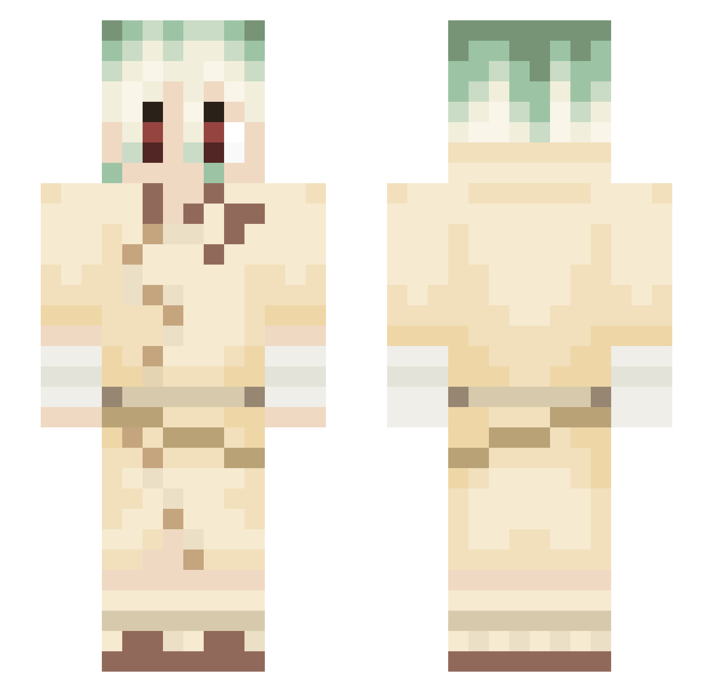 RainRKK Minecraft skin, front and back view