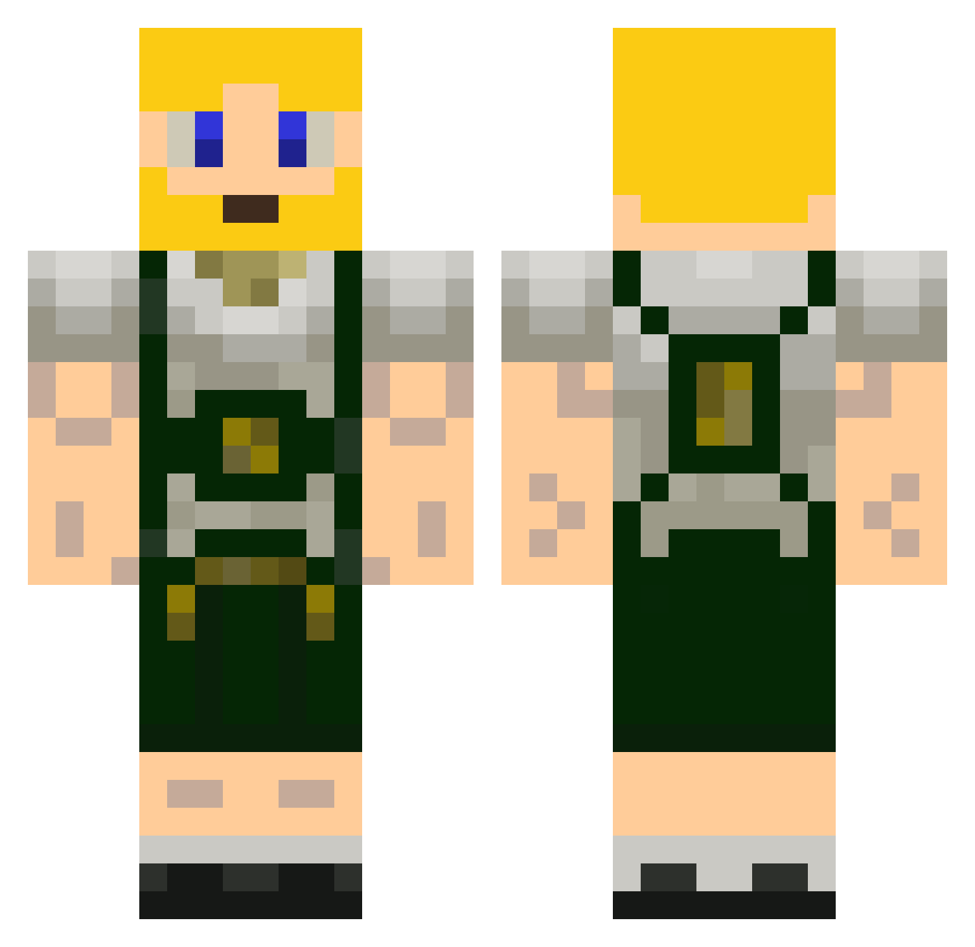 Perfluous Minecraft skin, front and back view