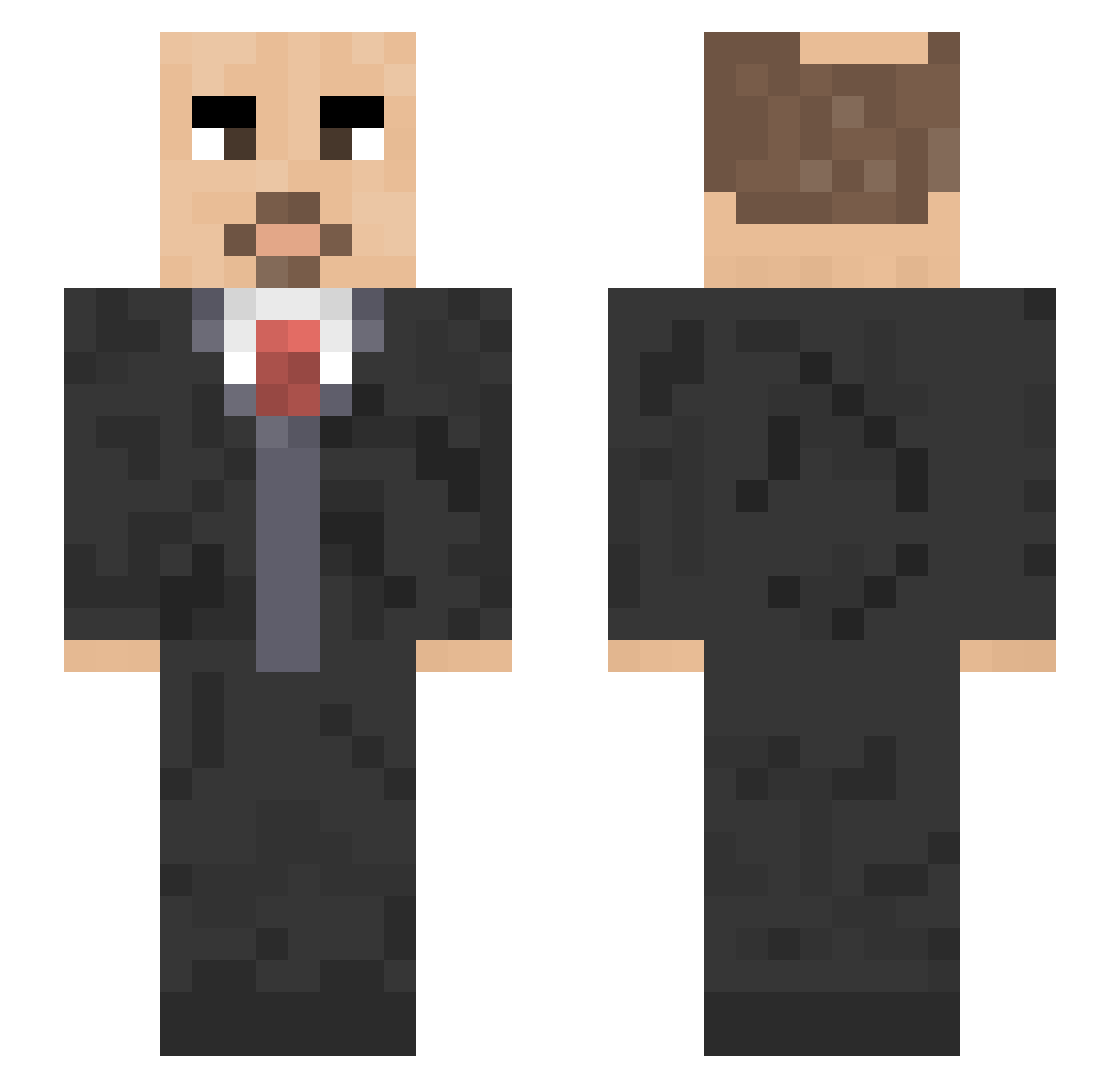 Hanysszef Minecraft skin, front and back view