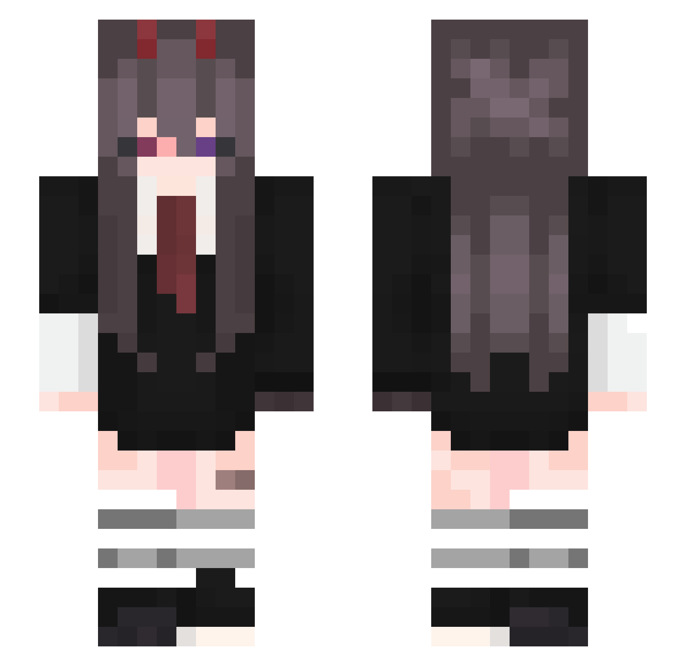 xMelo27 Minecraft skin, front and back view