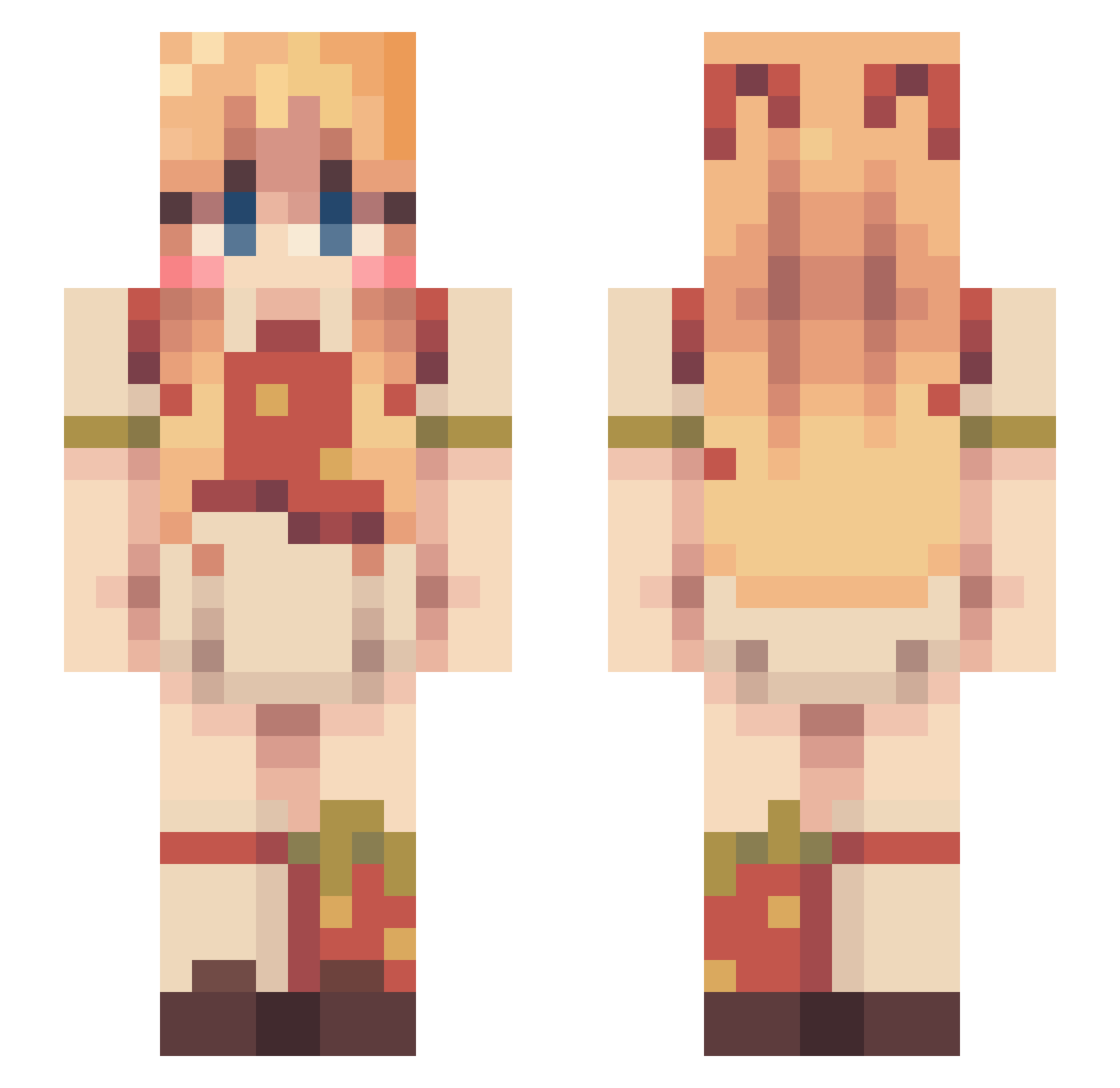 sopiebopie Minecraft skin, front and back view