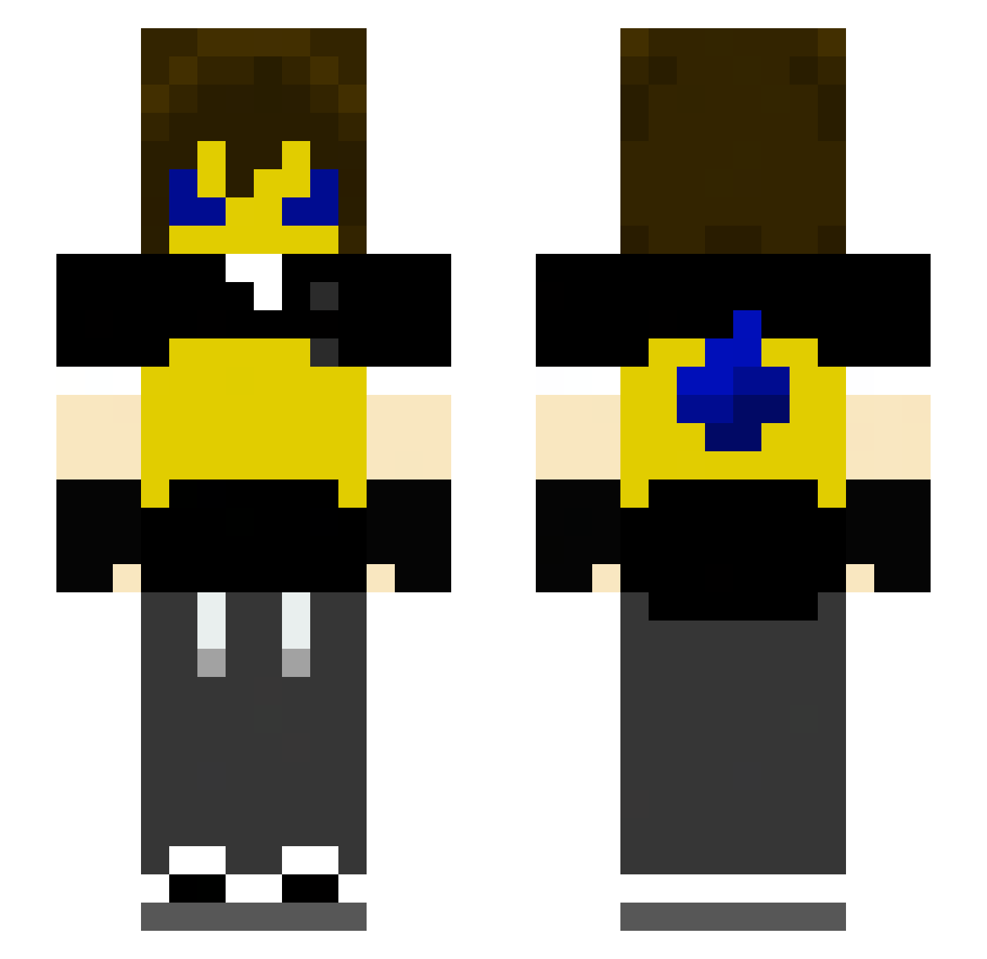 SkyLLs_ Minecraft skin, front and back view