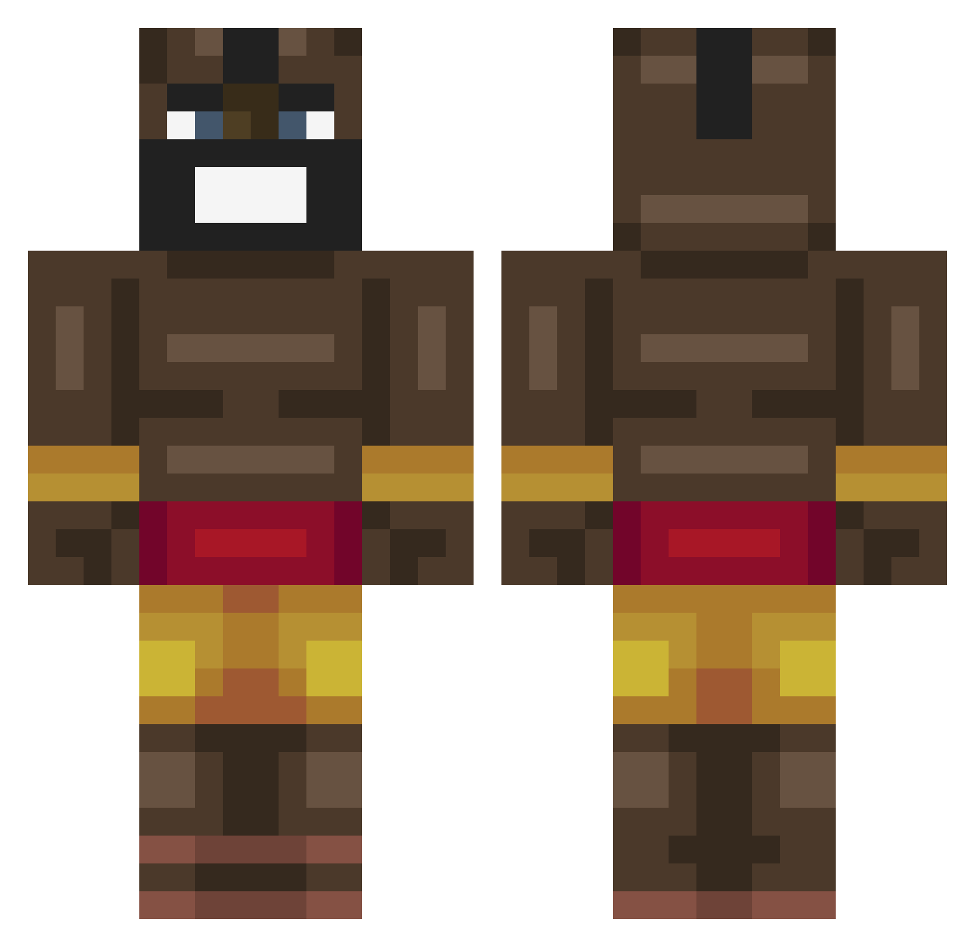 K1ngEnVy Minecraft skin, front and back view