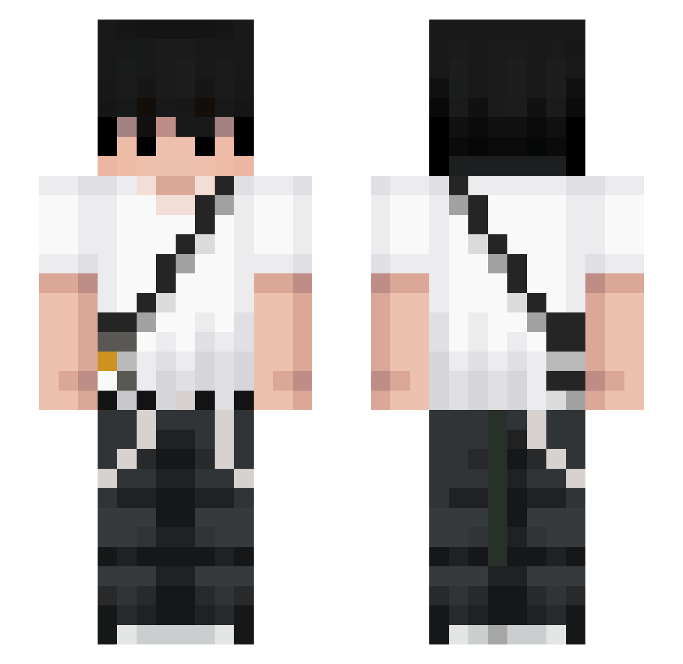 ynetturno Minecraft skin, front and back view