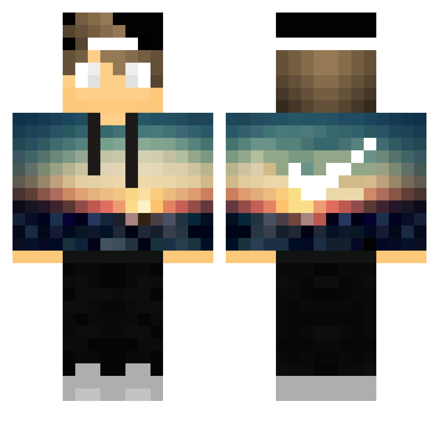xJaneck Minecraft skin, front and back view