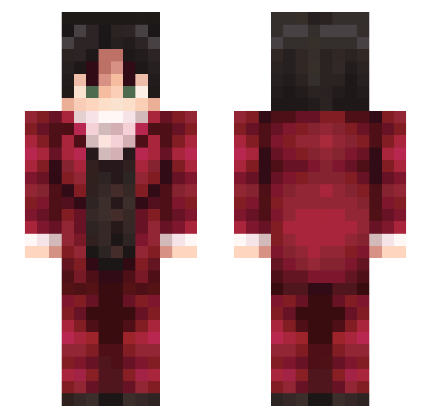 NetherNinja123 Minecraft skin, front and back view