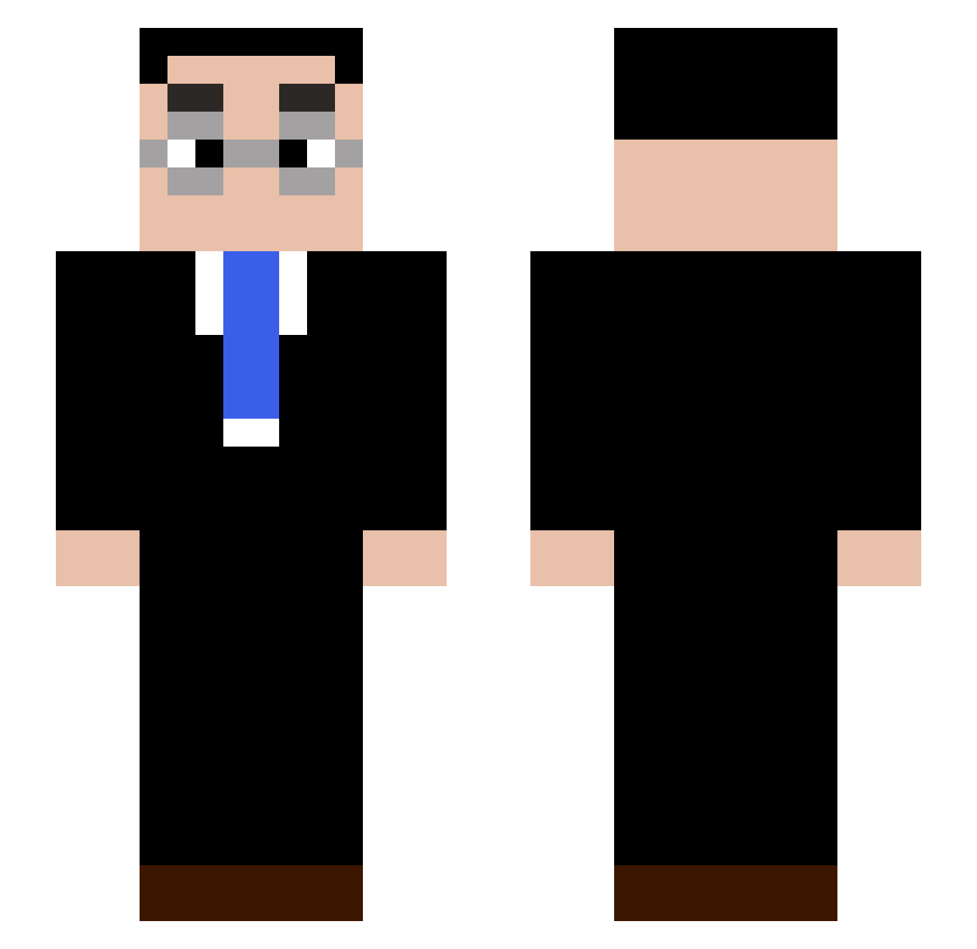 Tap334 Minecraft skin, front and back view