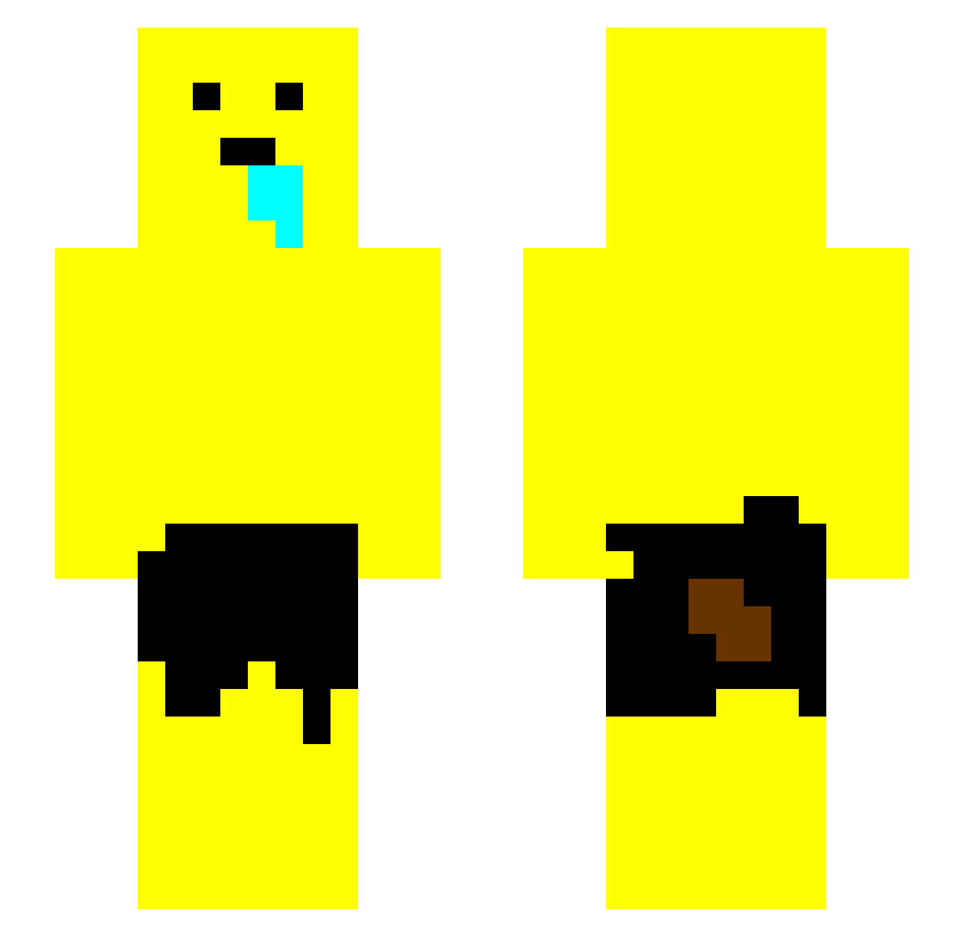 ItsNoxxy Minecraft skin, front and back view