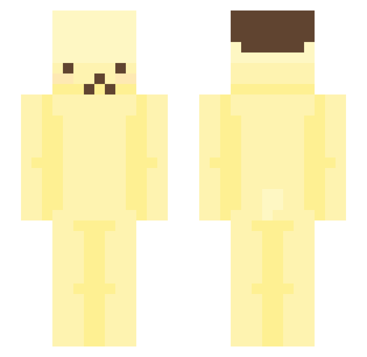 aHungryHippo Minecraft skin, front and back view