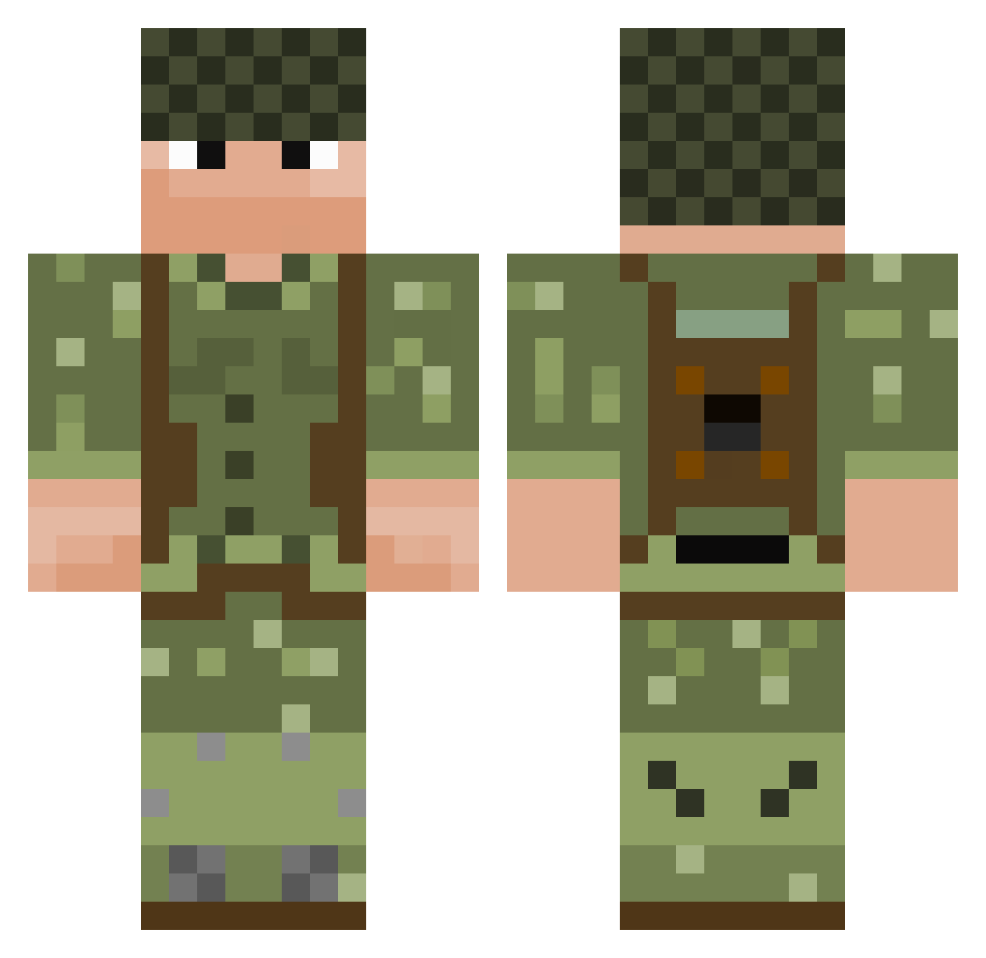 wadey Minecraft skin, front and back view