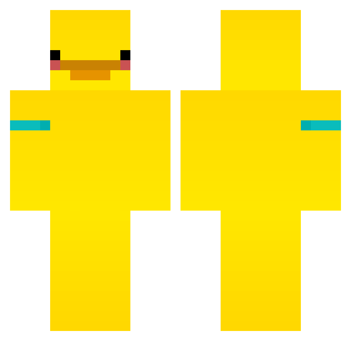 Waiperm Minecraft skin, front and back view