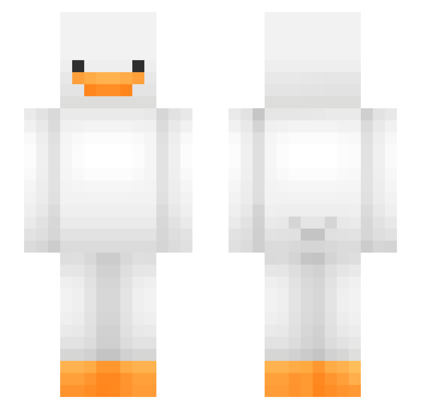 Chebba1x Minecraft skin, front and back view