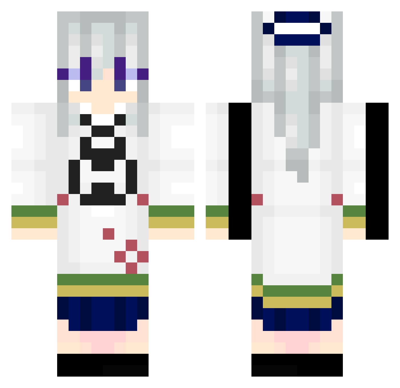 Skaayy Minecraft skin, front and back view