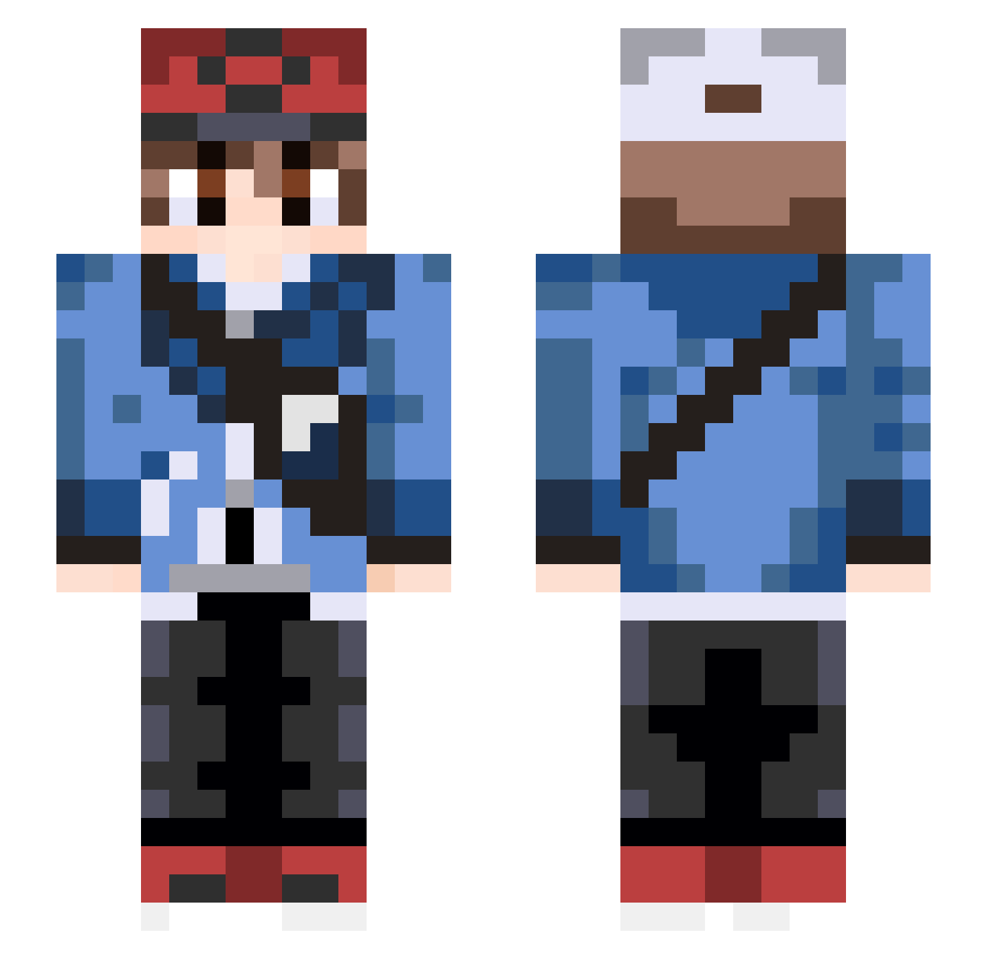 malsocio Minecraft skin, front and back view