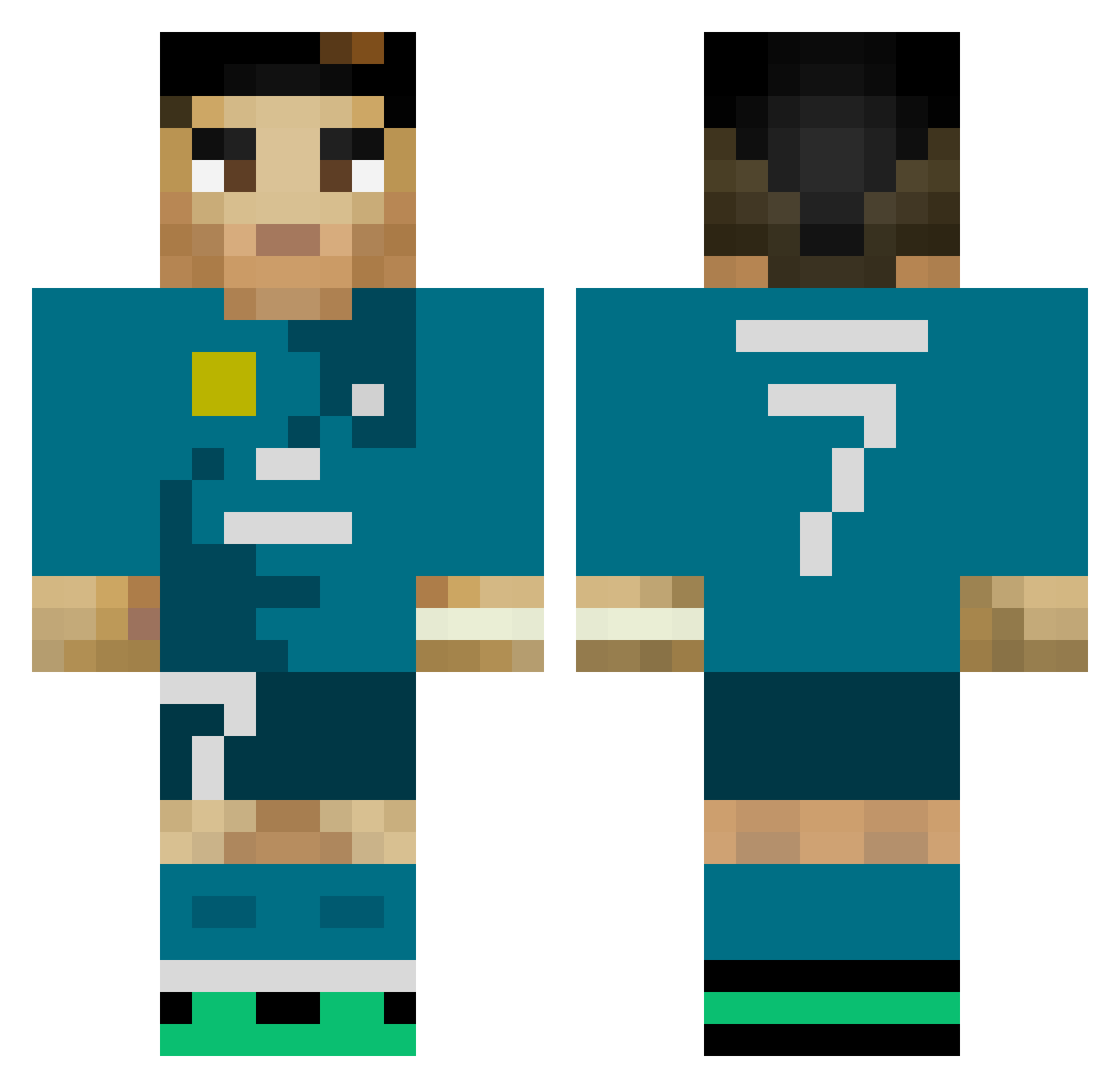 RyanBaguncinha01 Minecraft skin, front and back view