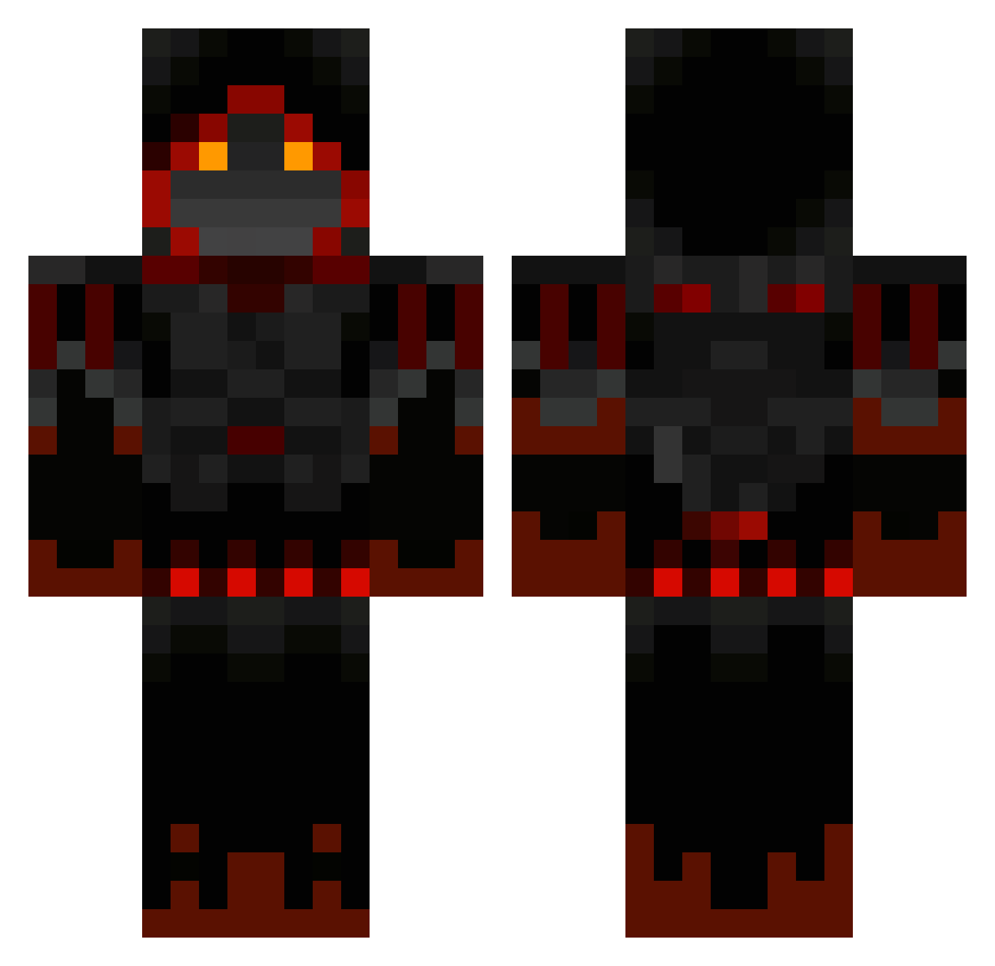ShadowModXD Minecraft skin, front and back view