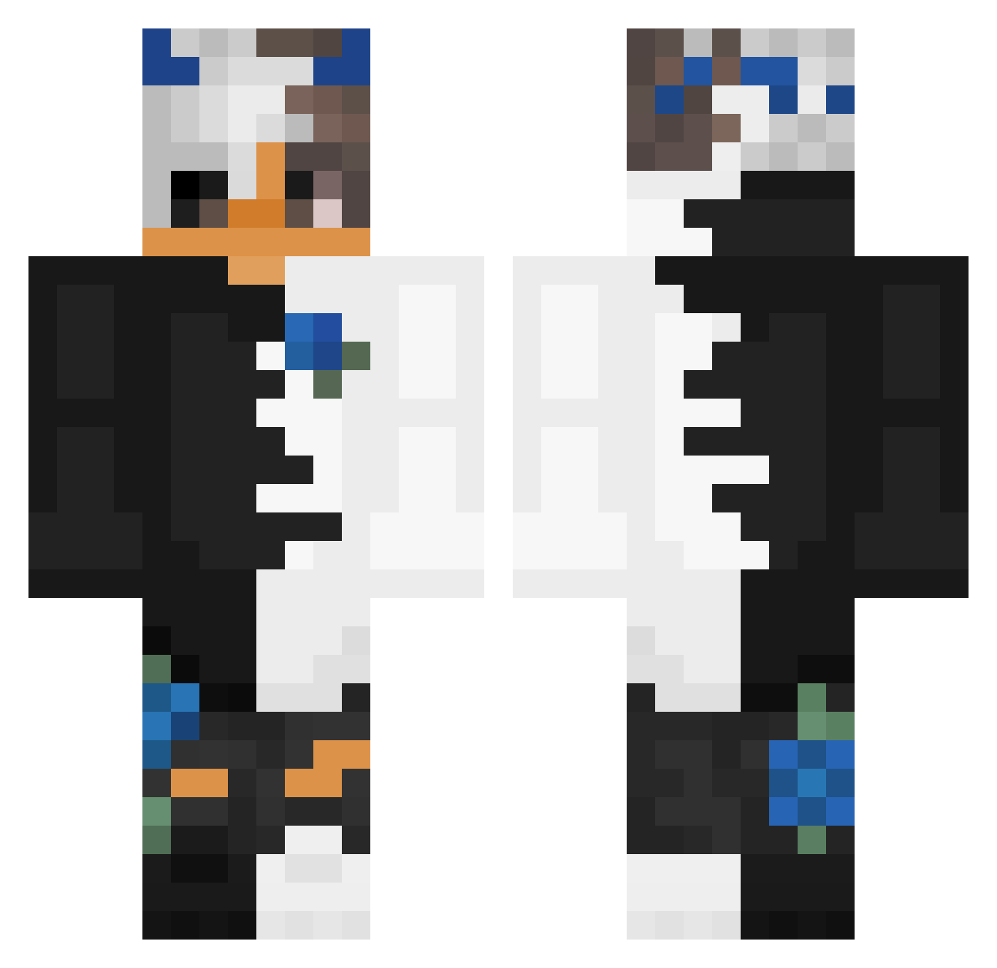 SnakyPython Minecraft skin, front and back view