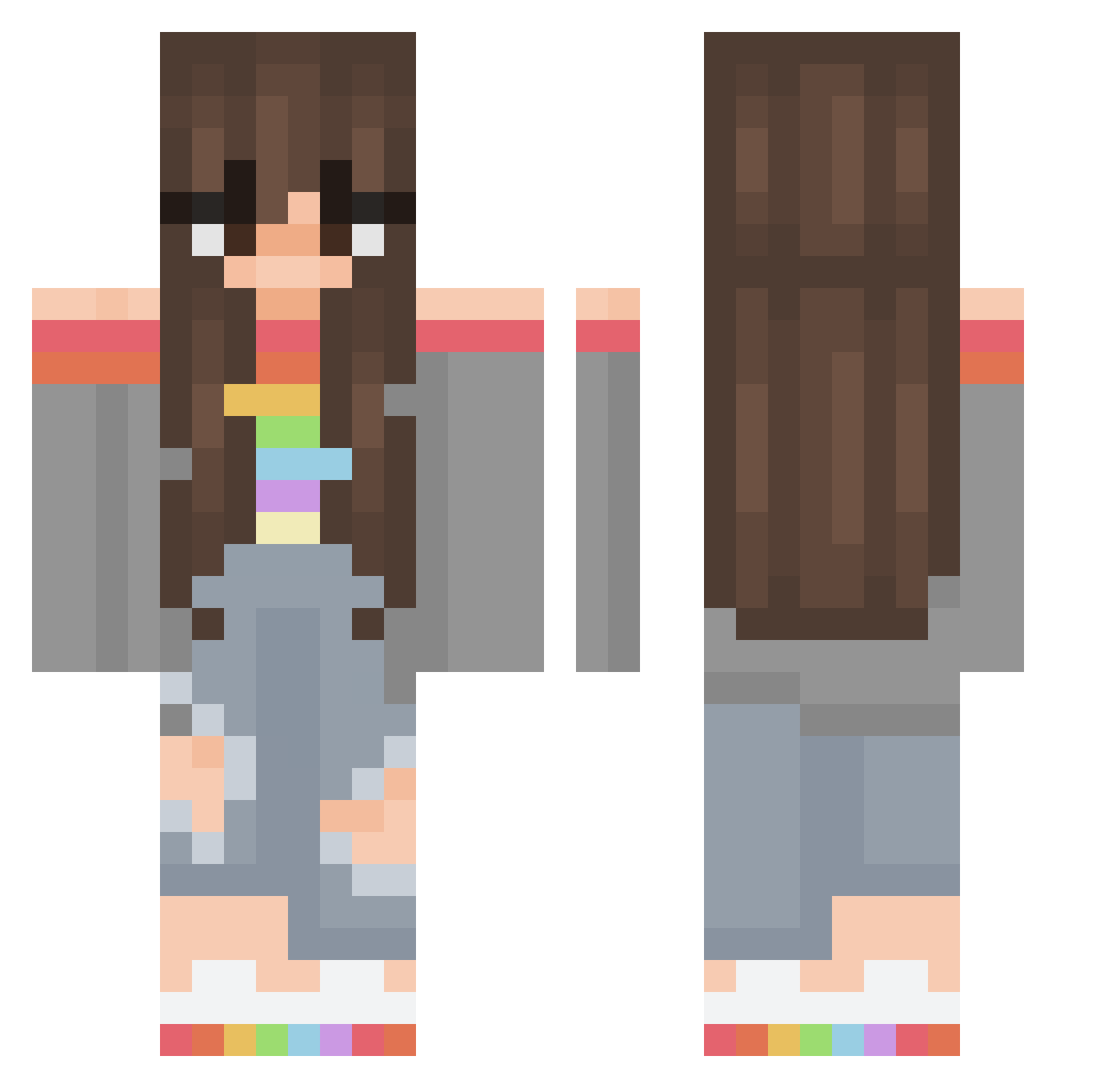 SpaceMuffinnn Minecraft skin, front and back view