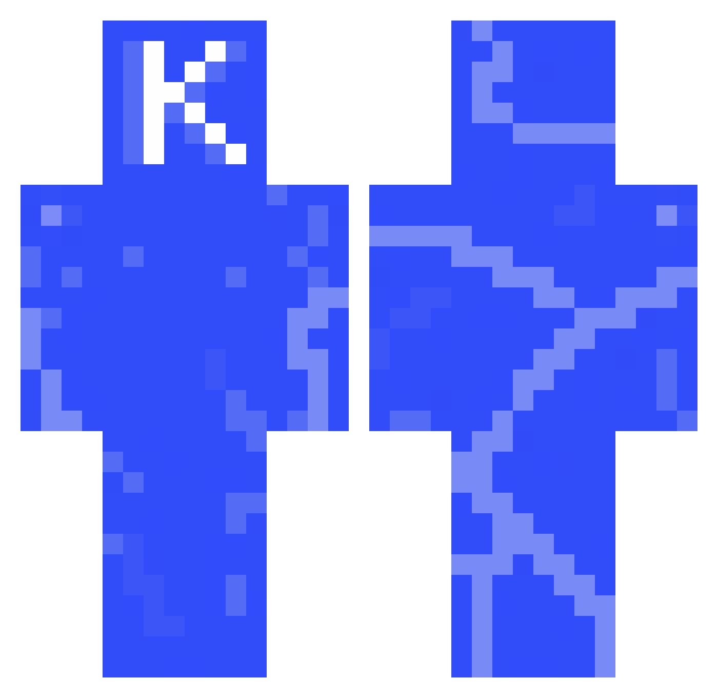 xatexy Minecraft skin, front and back view
