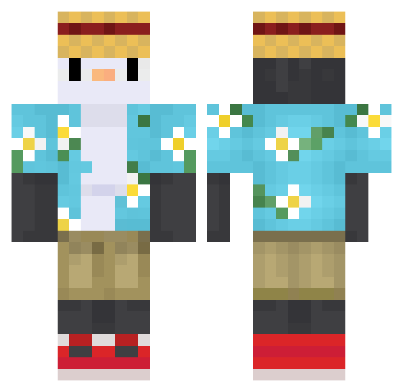 Duaaaaan Minecraft skin, front and back view