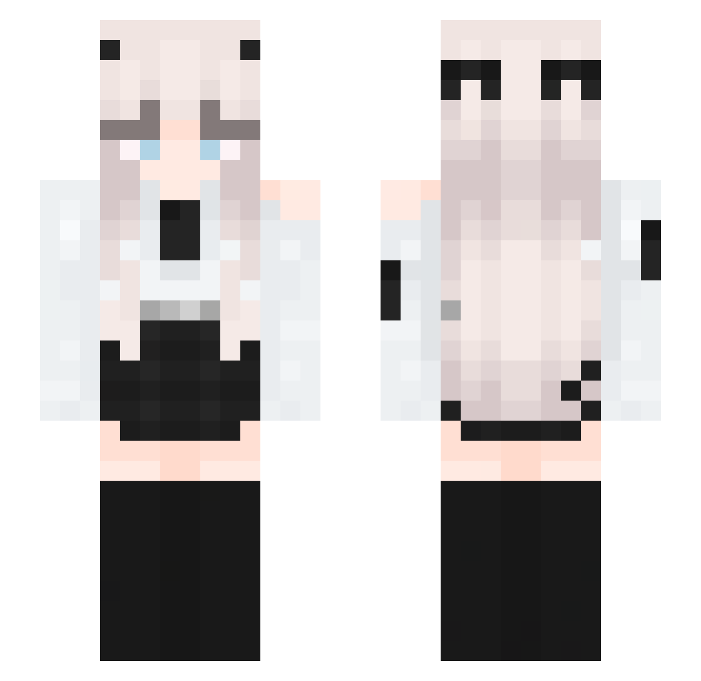 Moniquesk Minecraft skin, front and back view