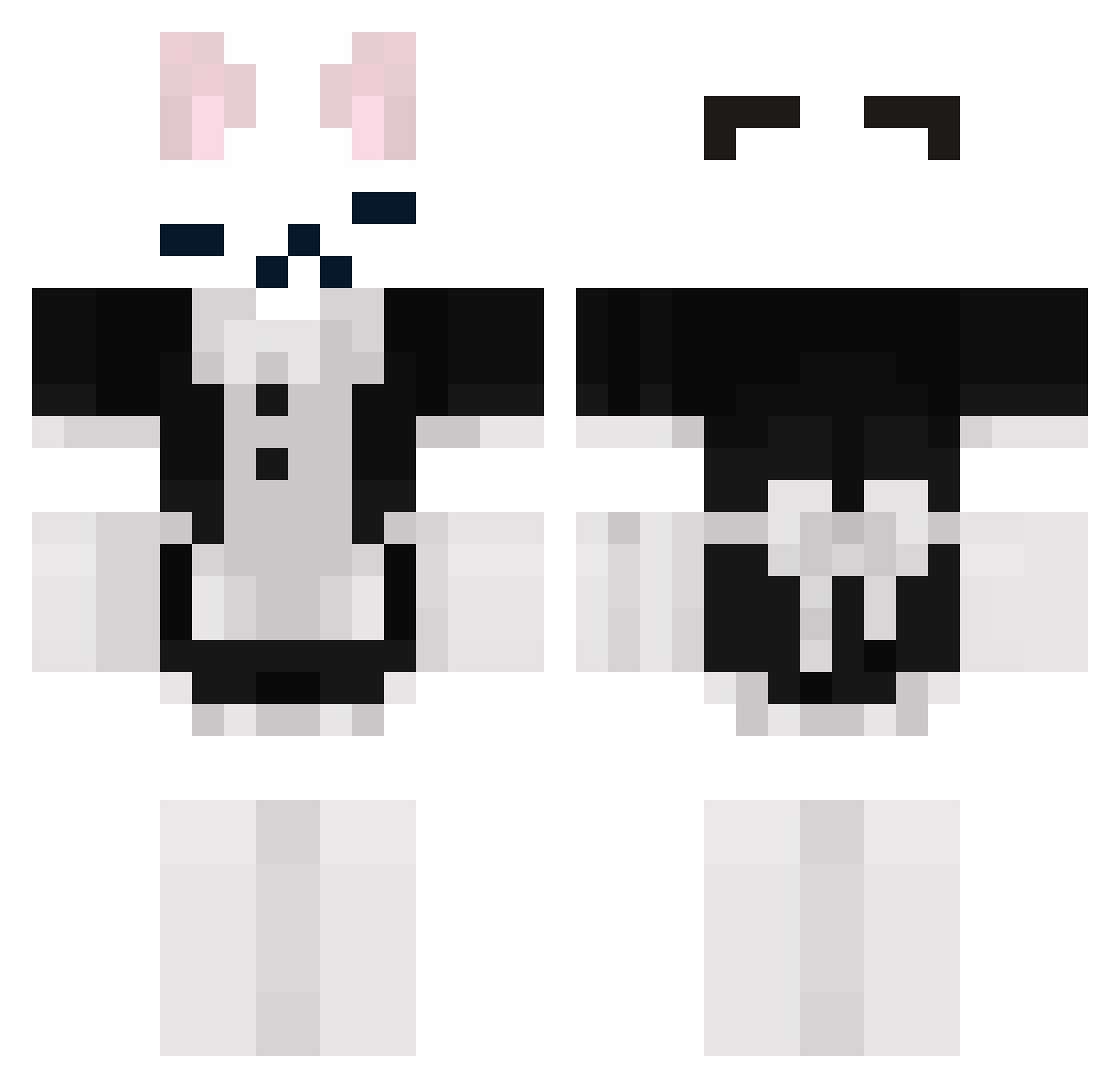 Aelystra Minecraft skin, front and back view