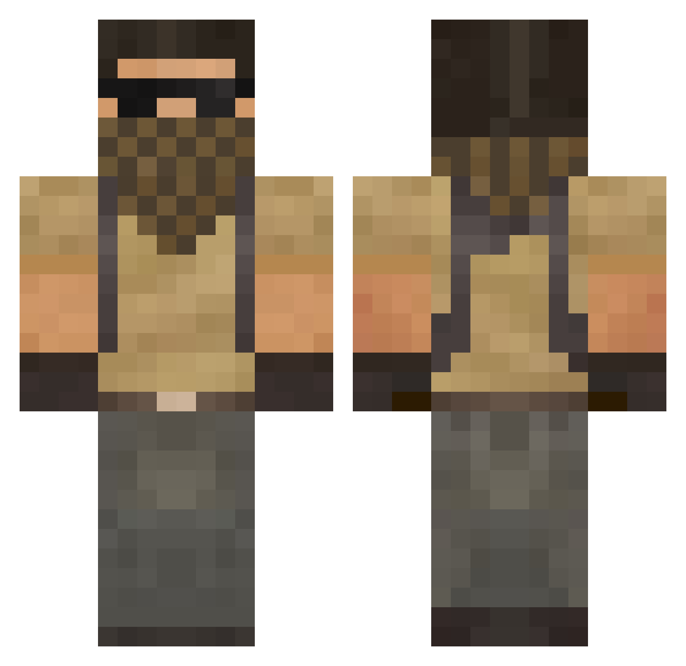 wresling Minecraft skin, front and back view