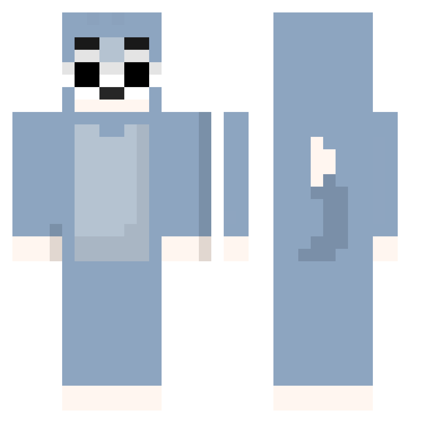 Zionlol Minecraft skin, front and back view