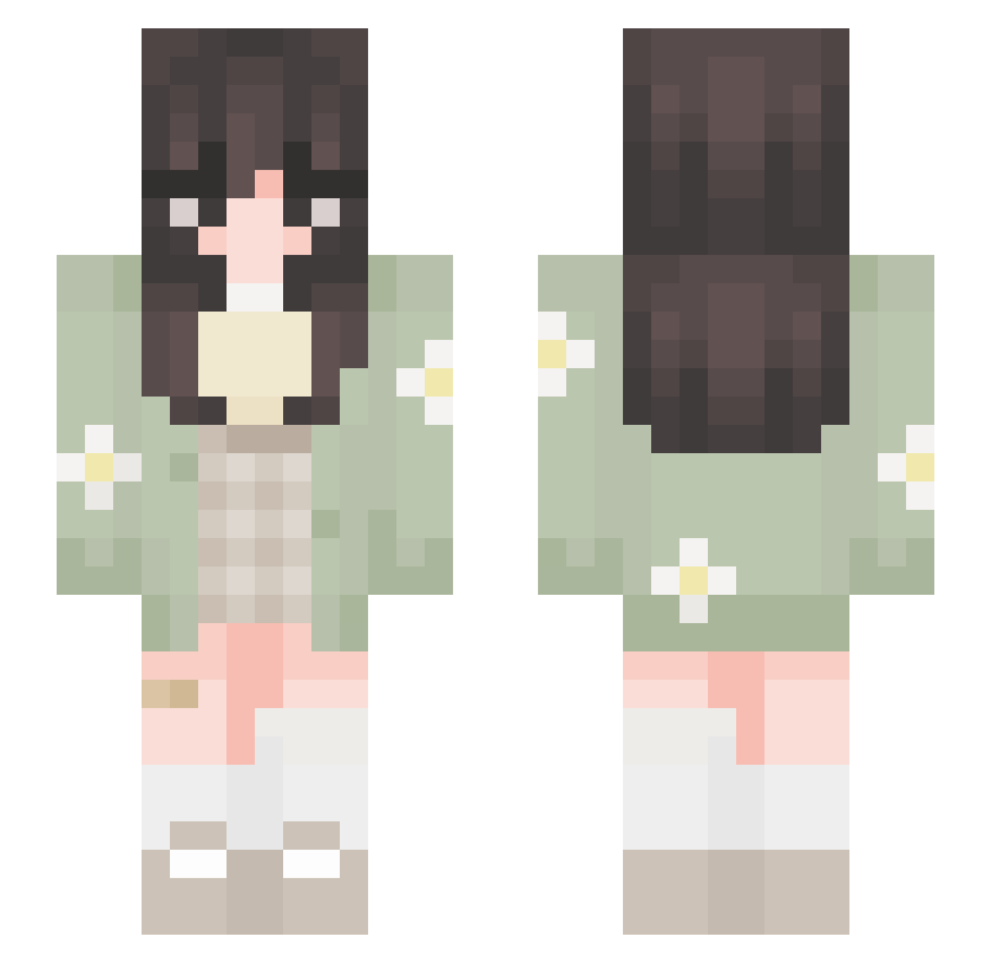 croccs Minecraft skin, front and back view
