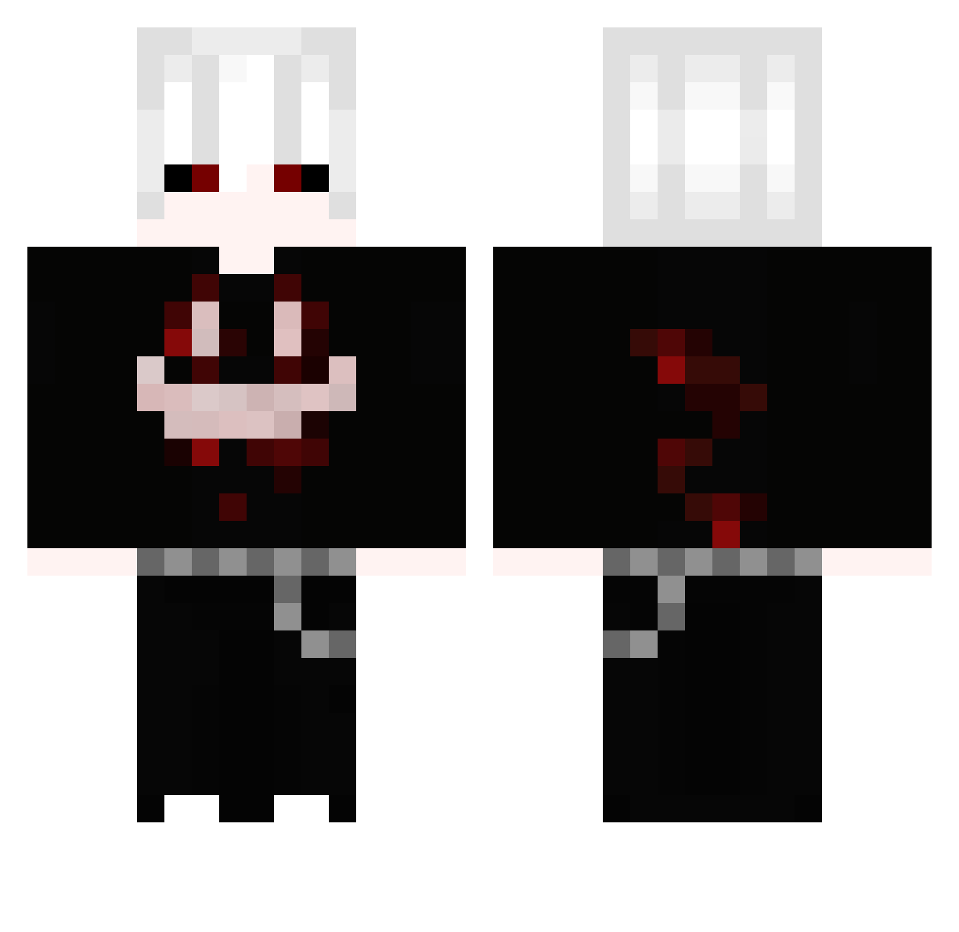 SilentDoesntDie Minecraft skin, front and back view