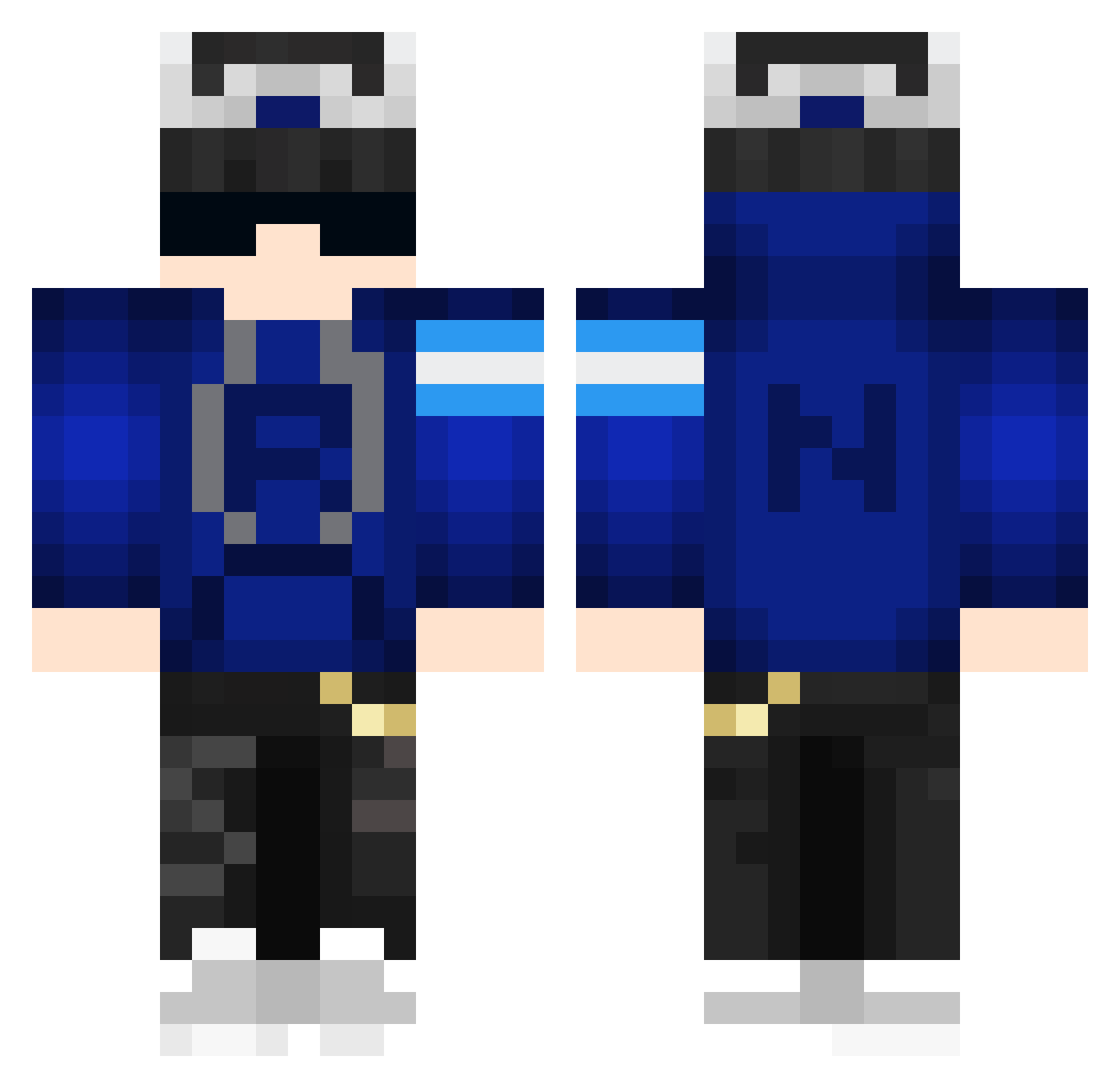 LeDoggoYT Minecraft skin, front and back view