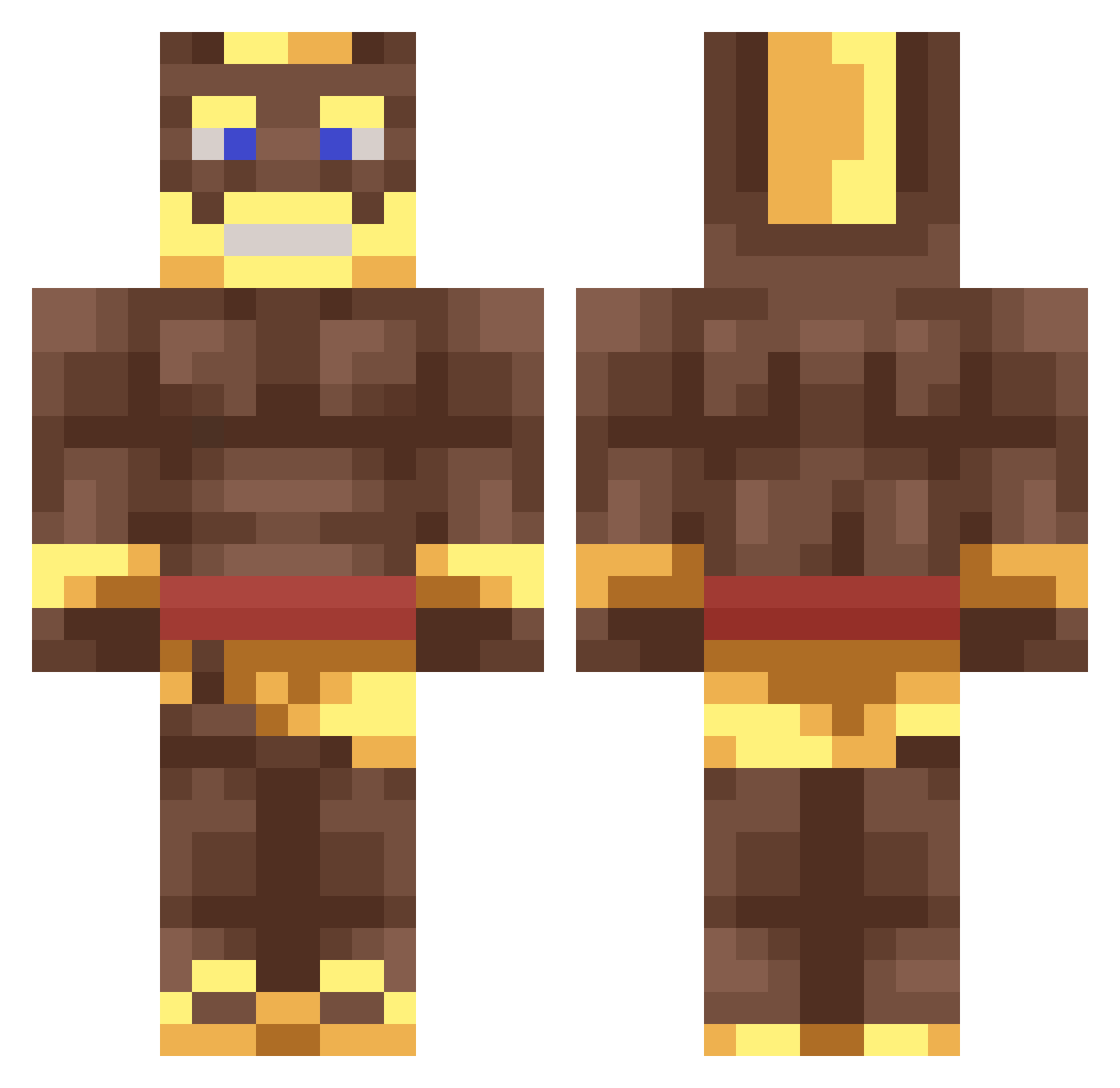 DarkDemise10 Minecraft skin, front and back view