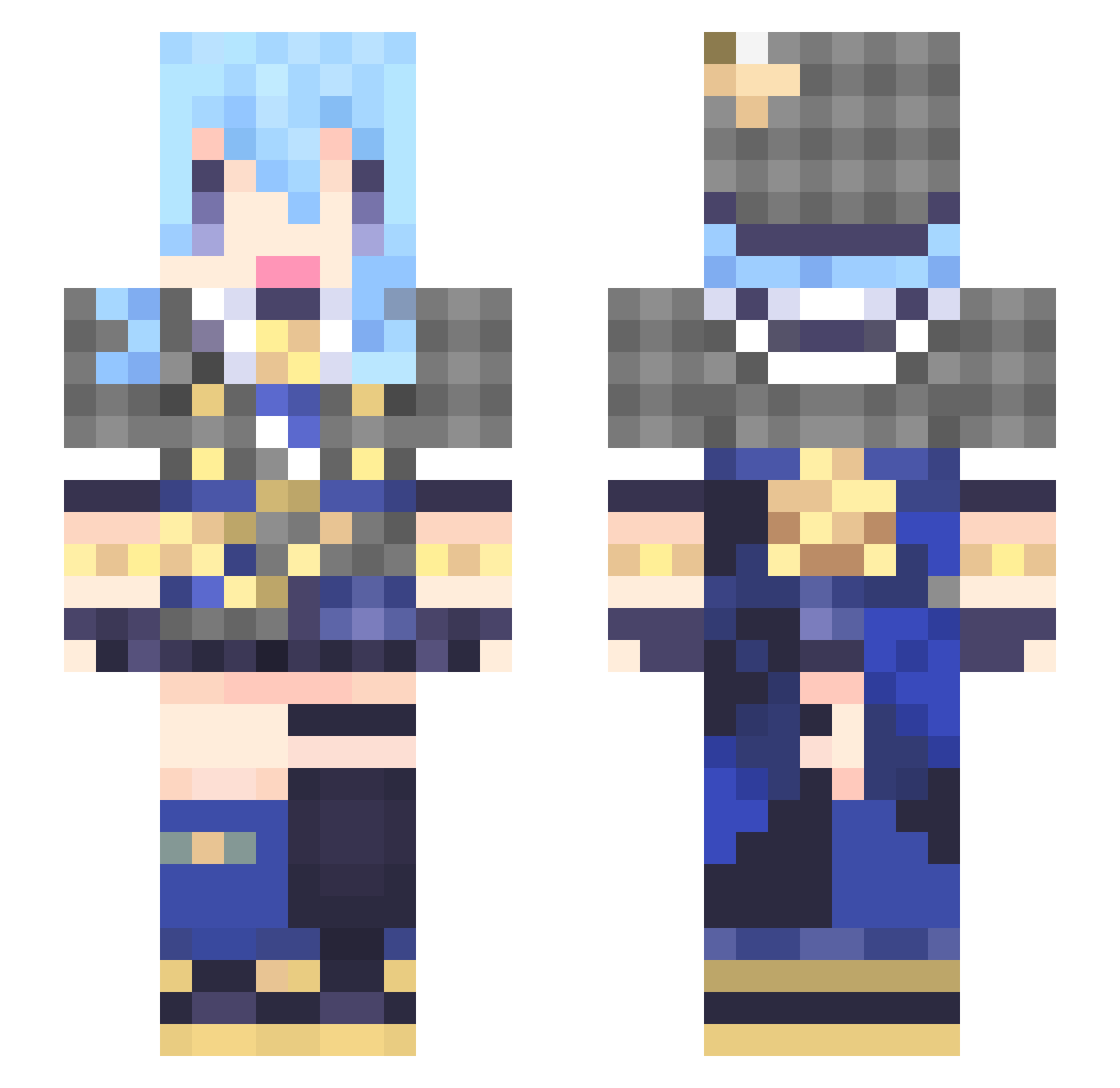 kibo0914 Minecraft skin, front and back view