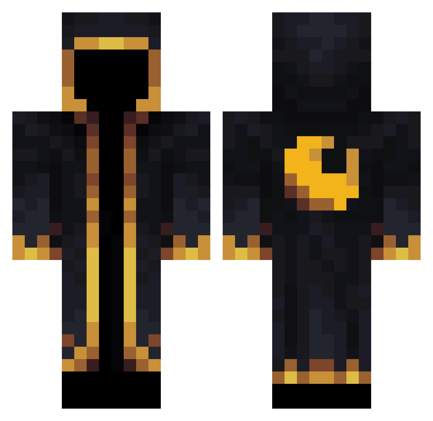 Arkkuron Minecraft skin, front and back view