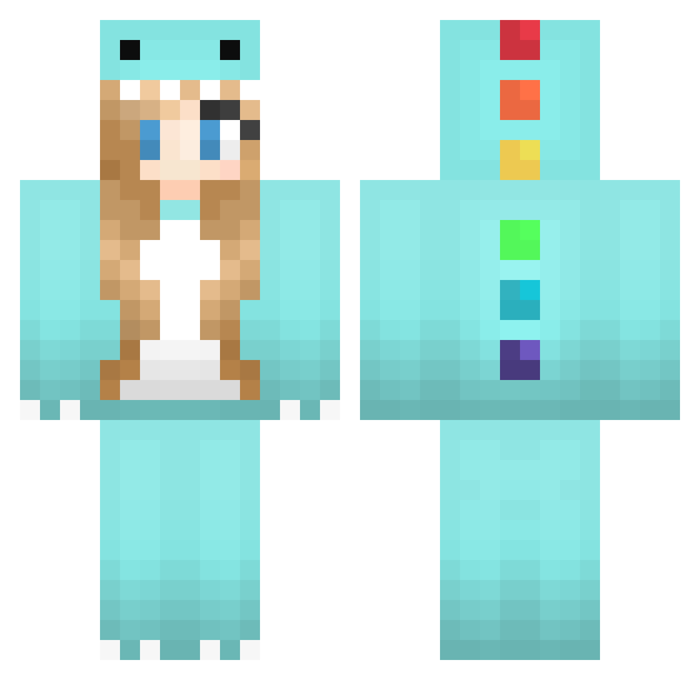 ISI1234567 Minecraft skin, front and back view