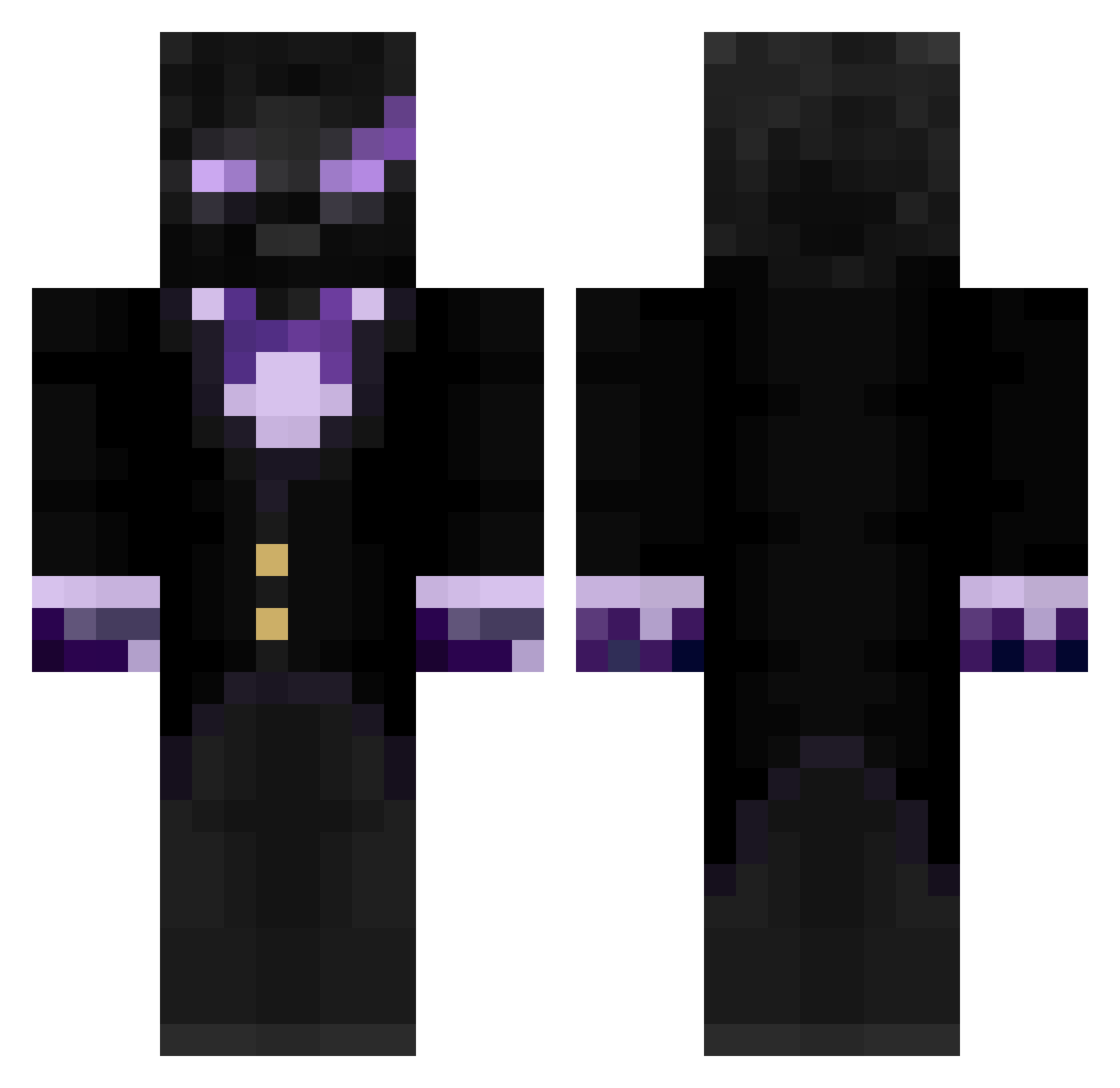 pwuy Minecraft skin, front and back view