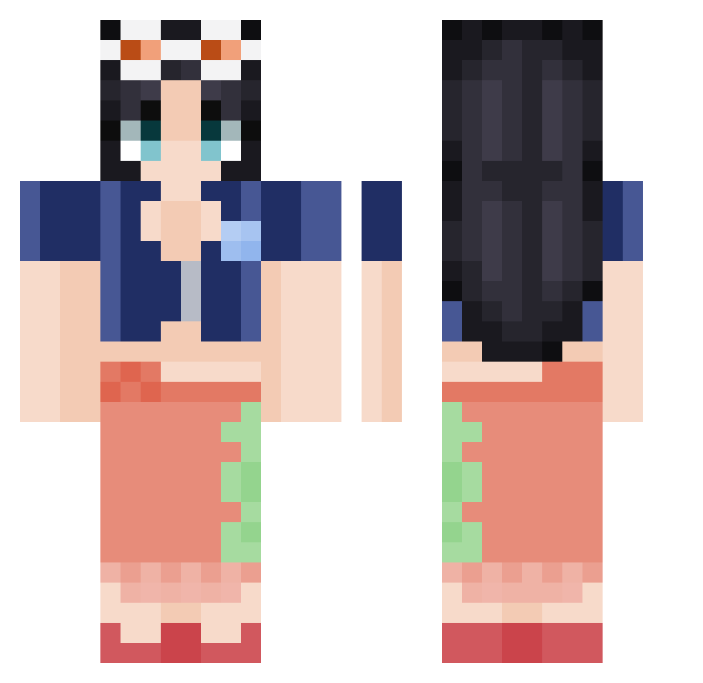 httpgh0ul Minecraft skin, front and back view