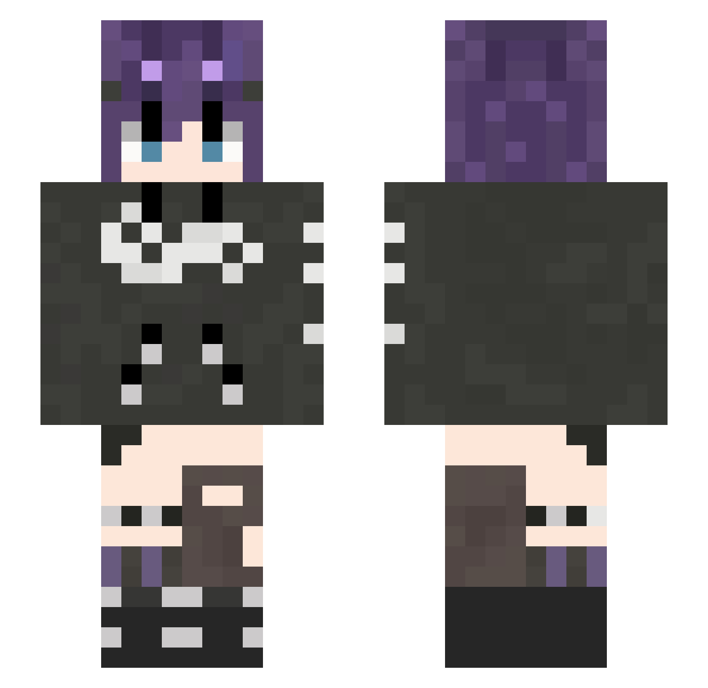 SunbroSan Minecraft skin, front and back view