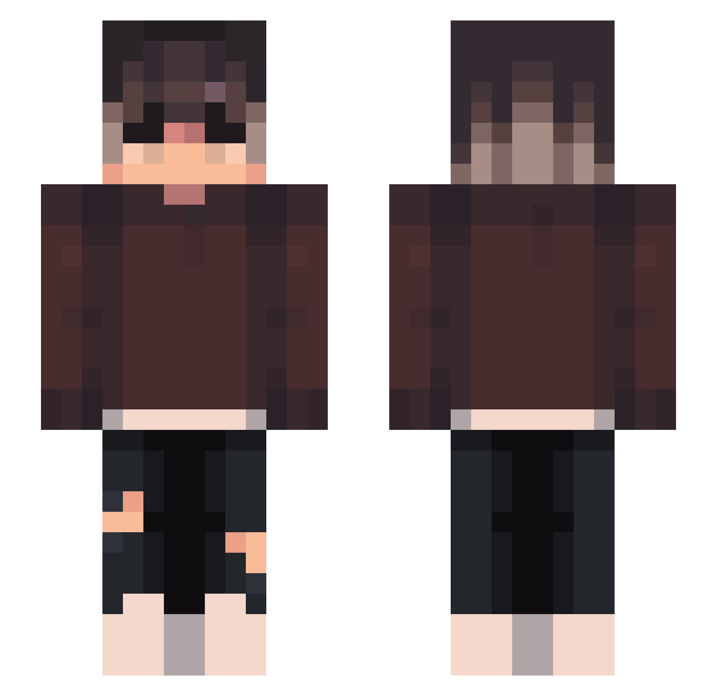 FlyffeeLegend Minecraft skin, front and back view