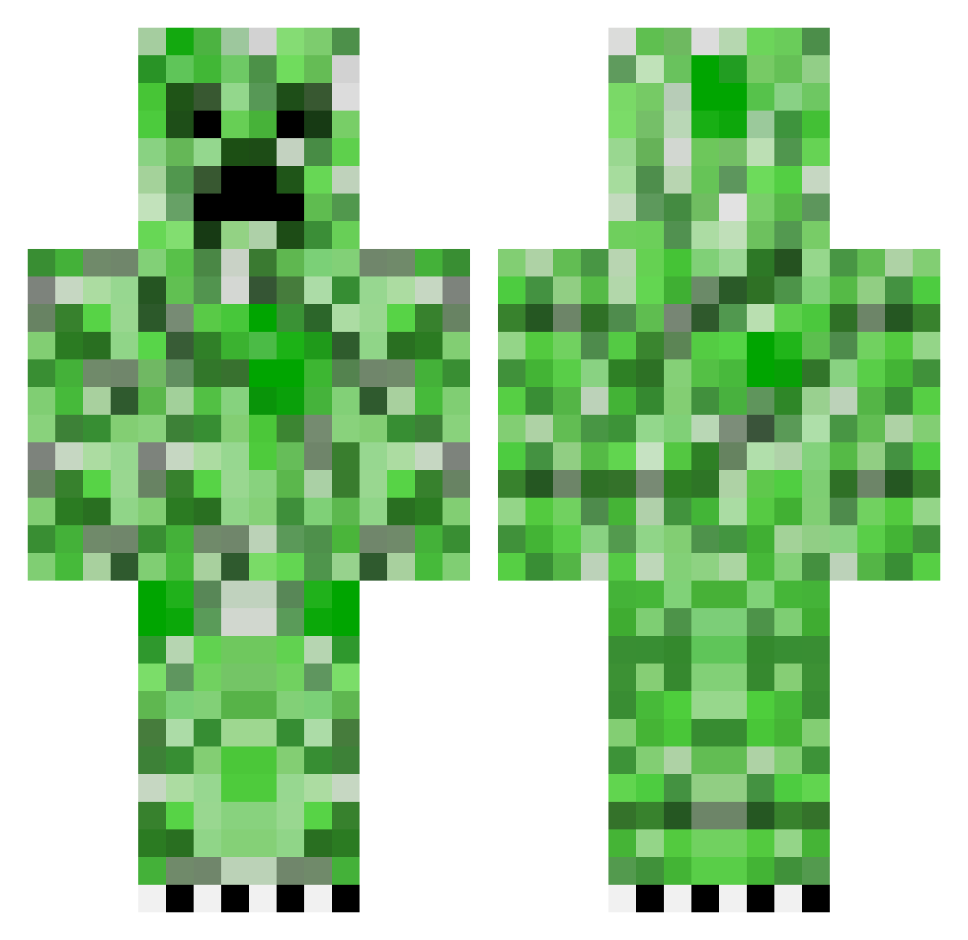 Mustanikka Minecraft skin, front and back view
