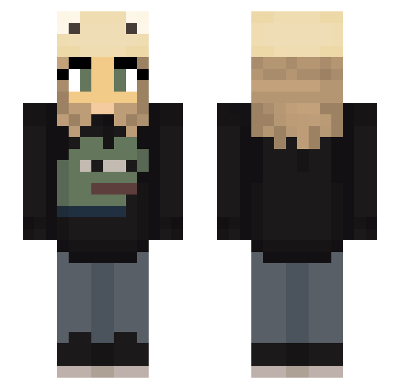 cass Minecraft skin, front and back view