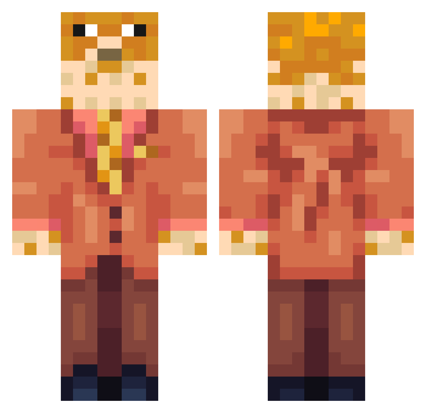 Spellcrafter54 Minecraft skin, front and back view