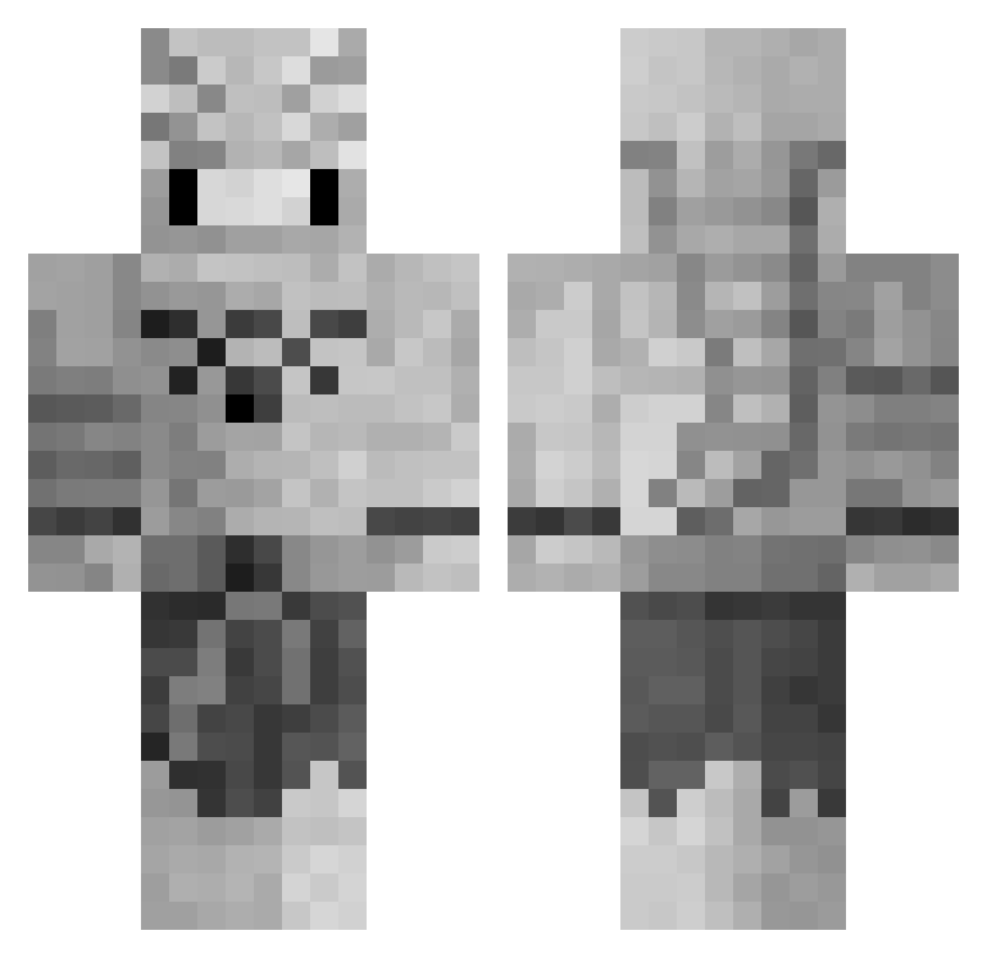 Mattemand Minecraft skin, front and back view