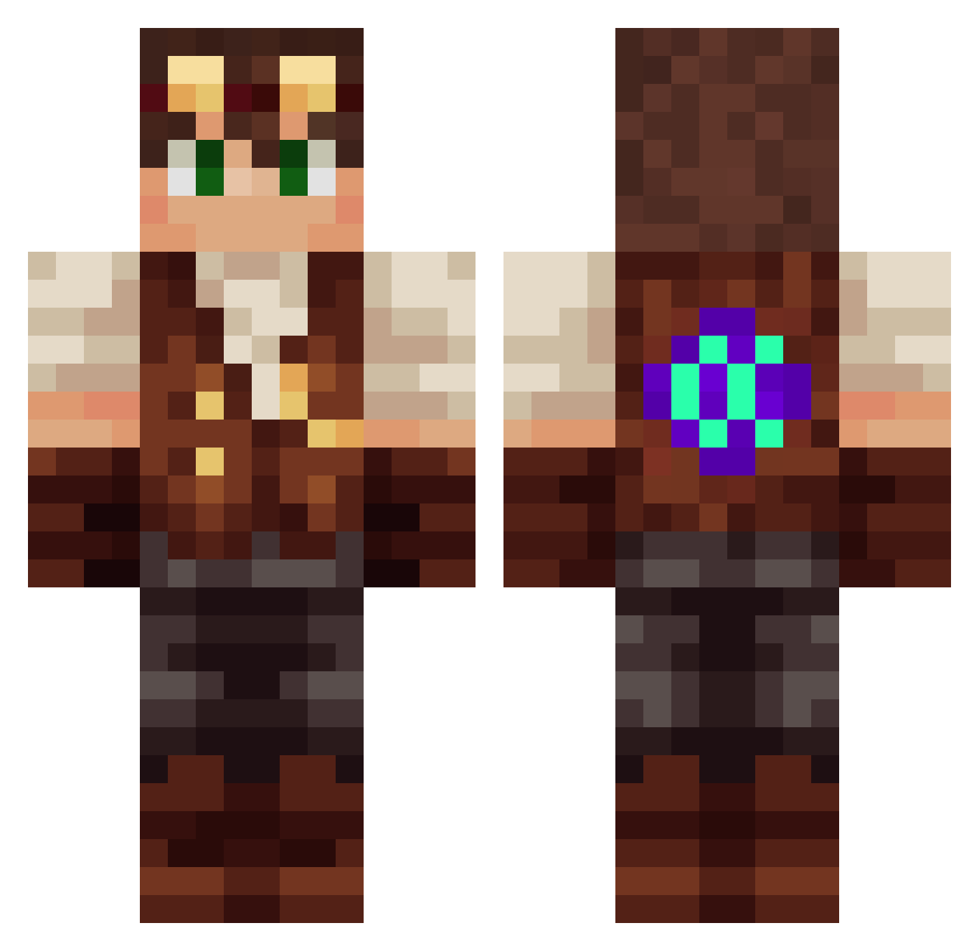 VEX_A_TION Minecraft skin, front and back view
