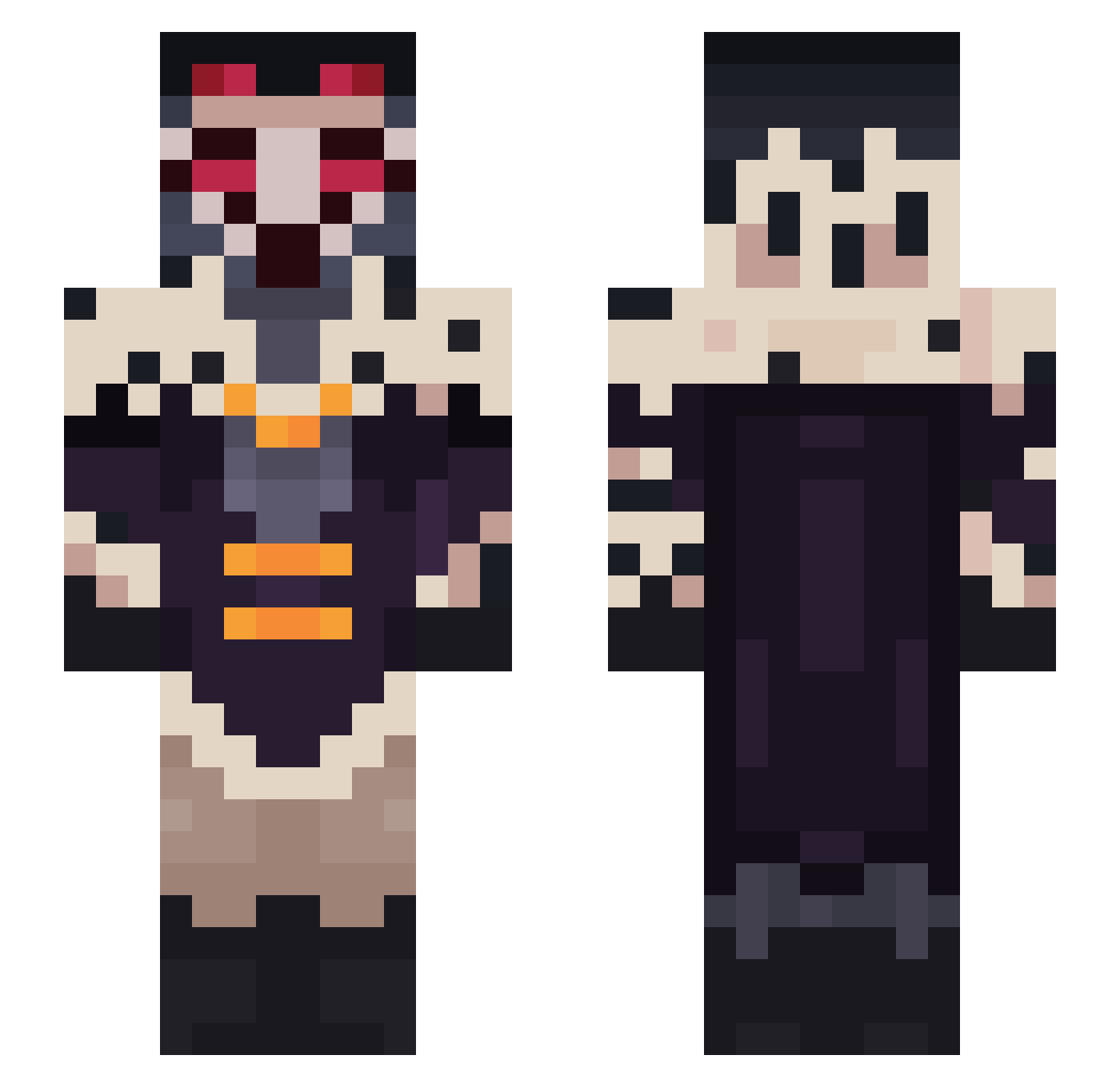 OzzyTheRocker Minecraft skin, front and back view