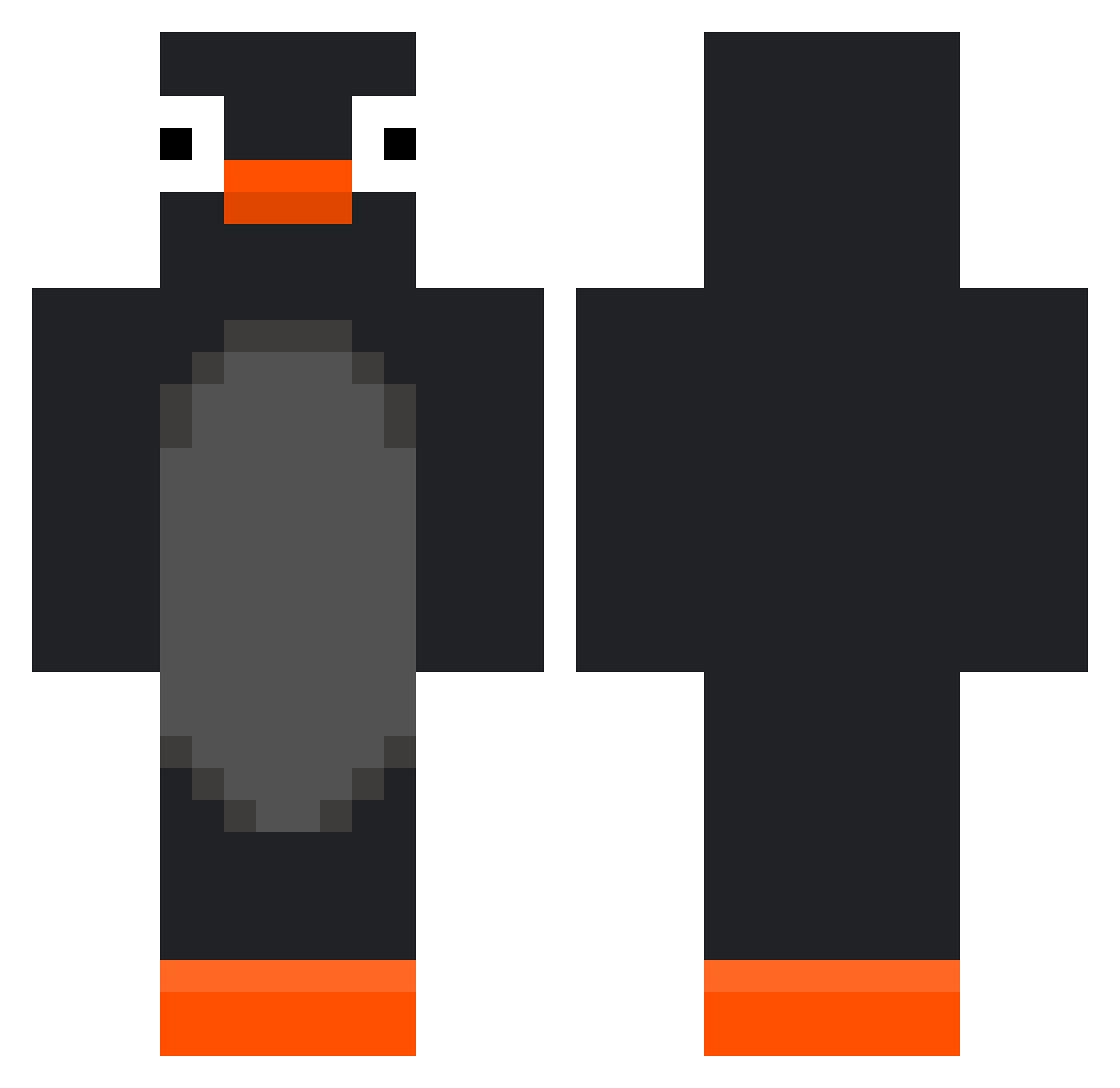 DIGITALXVA Minecraft skin, front and back view
